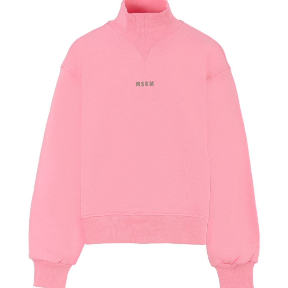 Felpa per bambina MSGM Kids rosa con collo rialzato F5MSJGSW188 MS038 MSGM KIDS