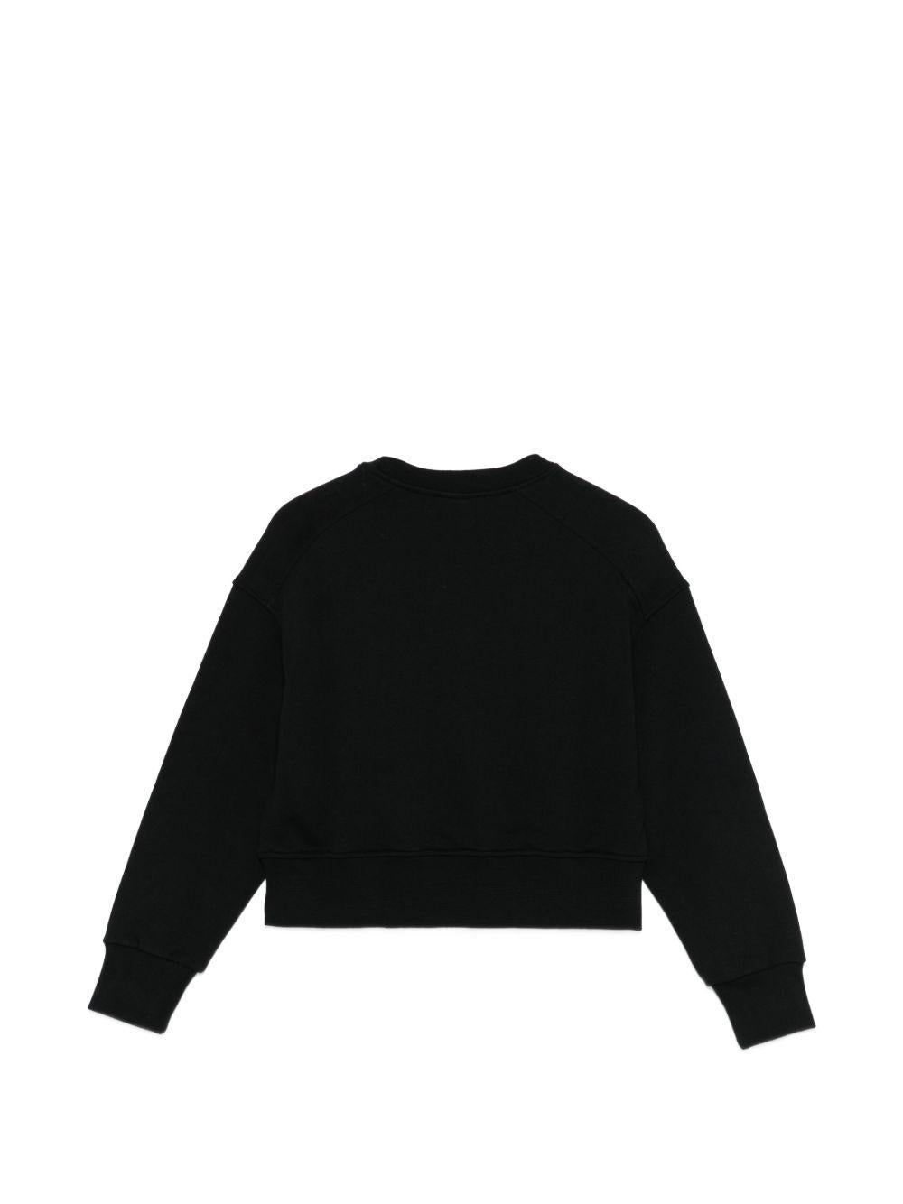 Felpa per bambina MSGM Kids nera con applicazione logo S6MSJGSW088 110 MSGM KIDS