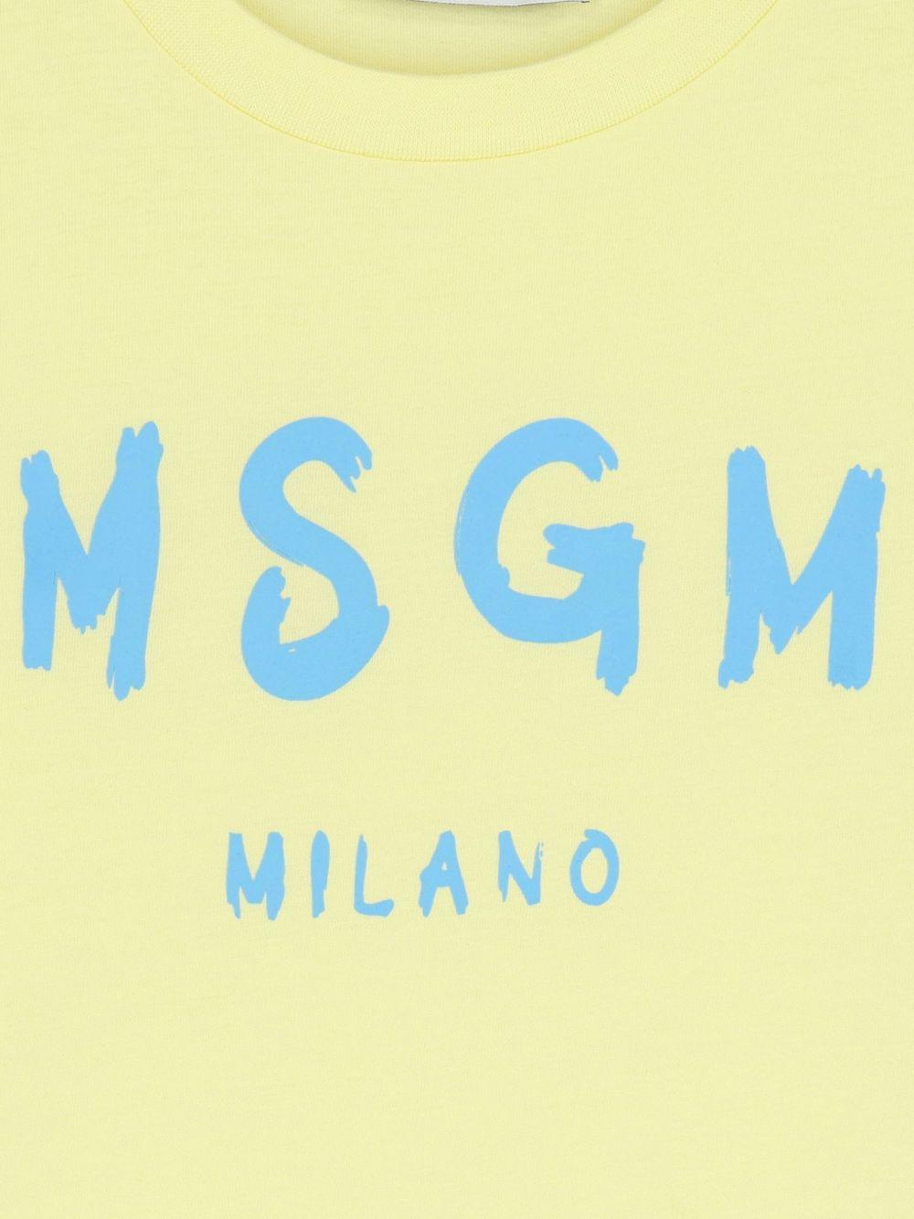 T-shirt per bambini MSGM Kids gialla con stampa logo S6MSJUTH001 MS075 MSGM KIDS