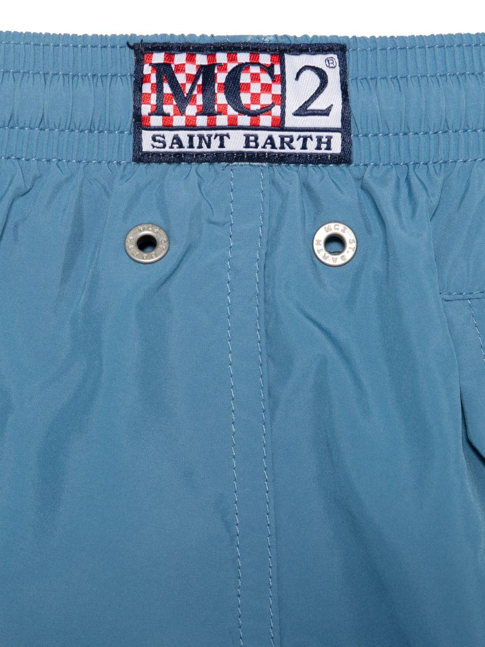 Costume per bambino MC2 Saint Barth Kids blu con toppa con logo sul retro JEA0012 01666L MC2 ST. BARTH KIDS