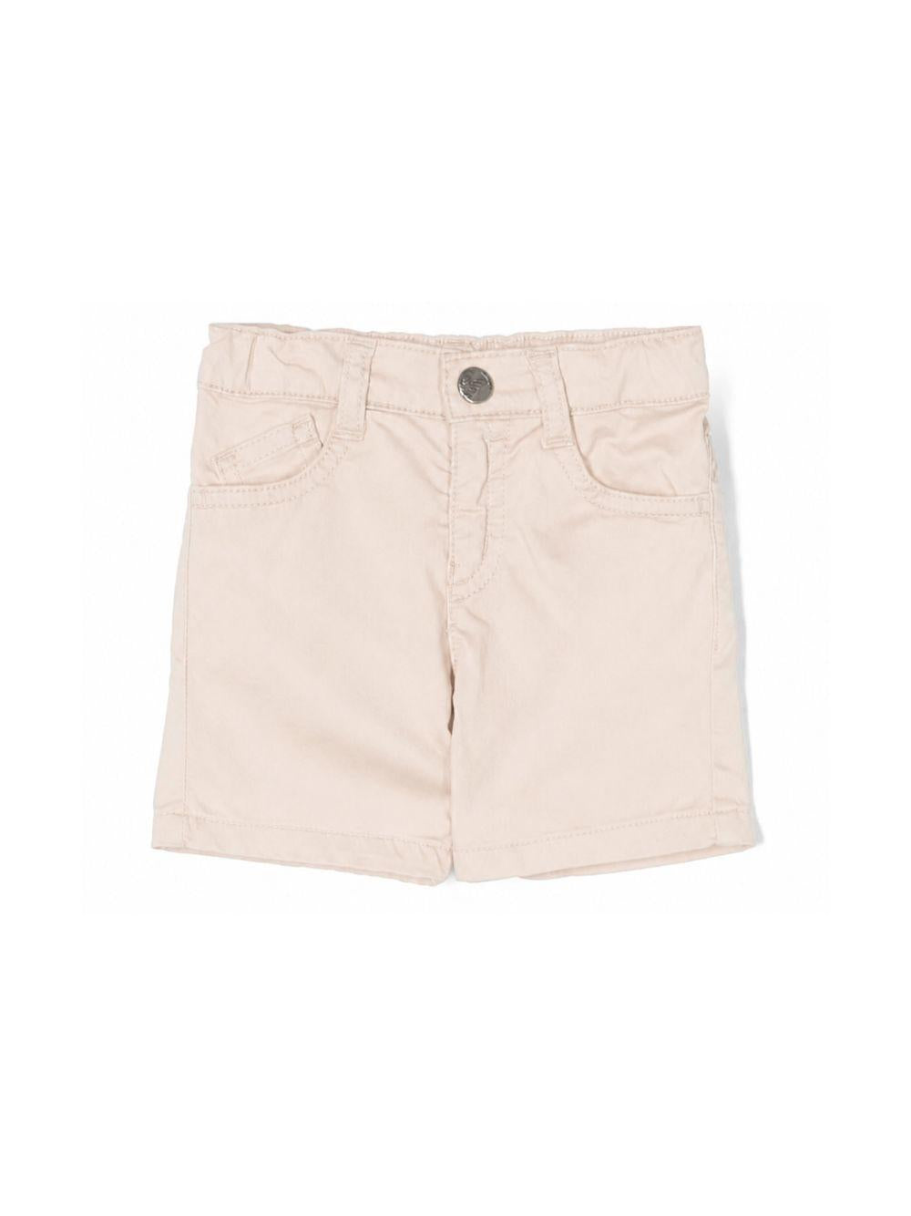 Shorts per neonato Emporio Armani Kids beige con bottoni con logo inciso 8NHS01 4N7LZ 01M5 EMPORIO ARMANI KIDS