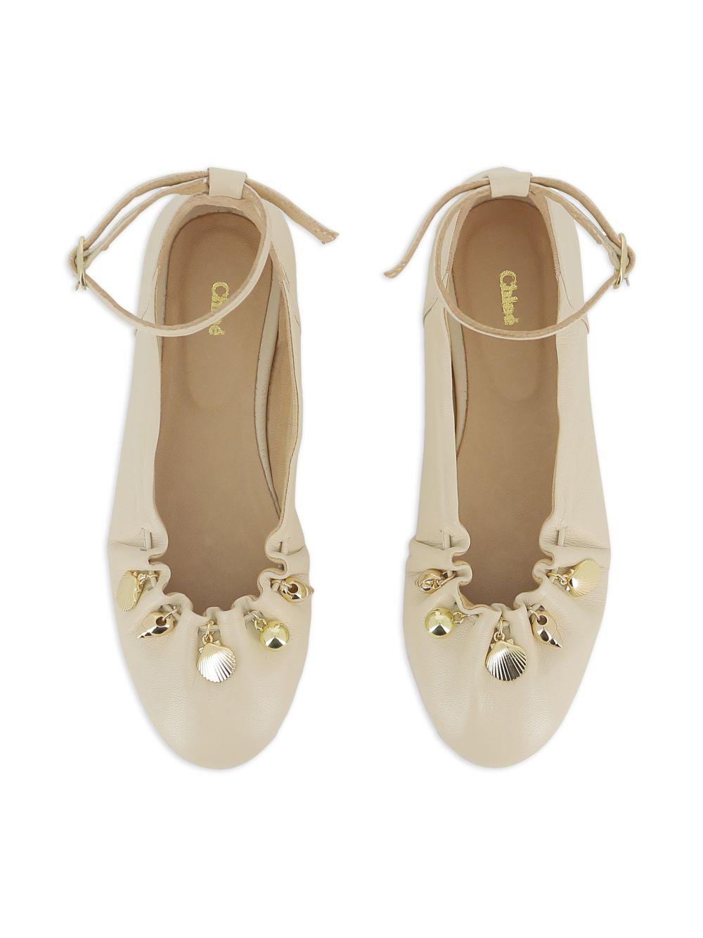 Ballerine per bambina Chloé Kids écru con ciondolo C20883 117 CHLOE' KIDS