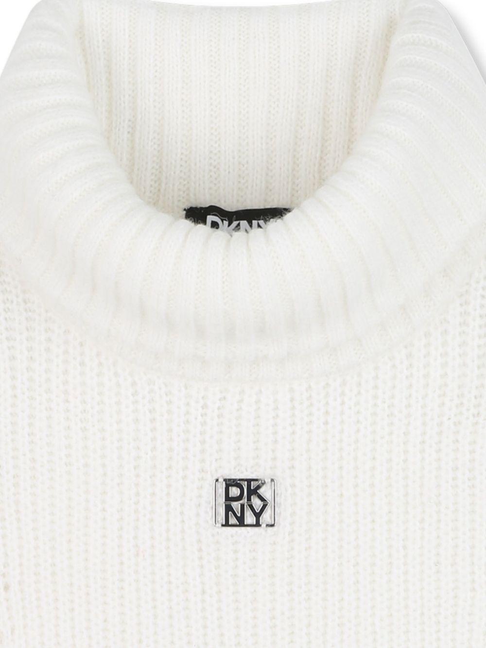 Maglione per bambina Dkny Kids bianco con collo alto D62382 117 DKNY