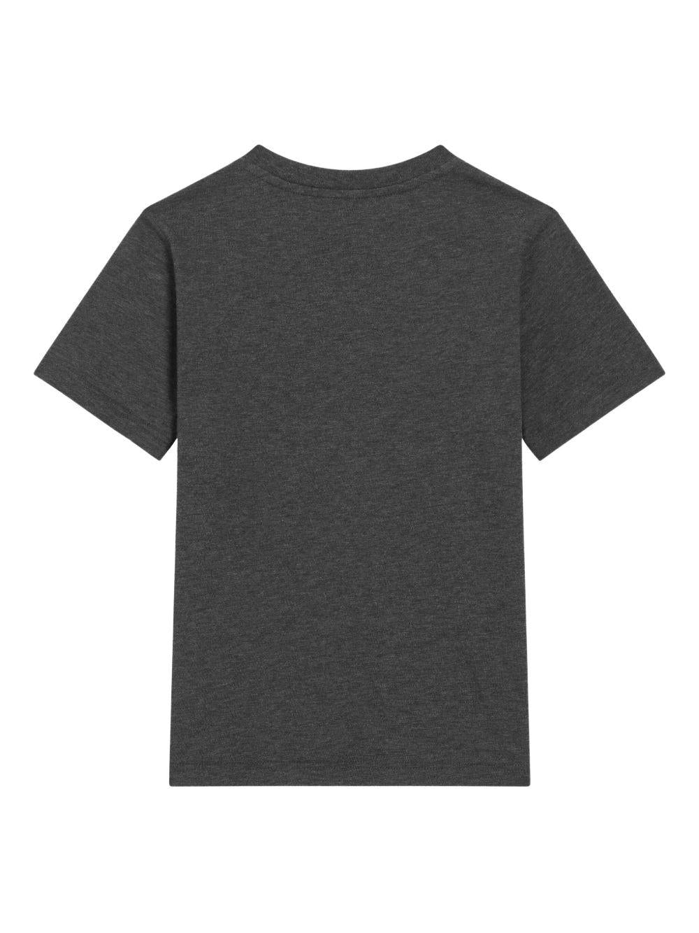 T-shirt per bambino Dolce & Gabbana Kids grigio con applicazione logo L4JTHU G7PKP S8292 DOLCE & GABBANA KIDS