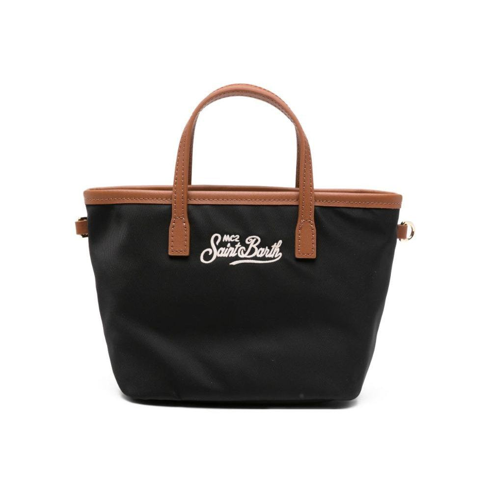 Borsa tote City mini MC2 Saint Barth nera con mani in pelle CB0005 00288L MC2 ST. BARTH KIDS