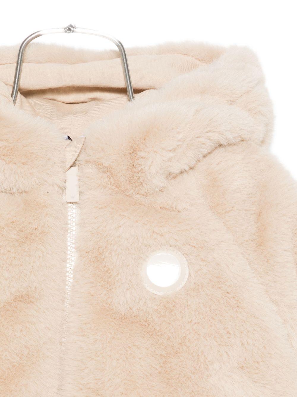 Giubbino per neonata Emporio Armani Kids beige con orecchie d'orso EG000305 AF16043 U1156 EMPORIO ARMANI KIDS