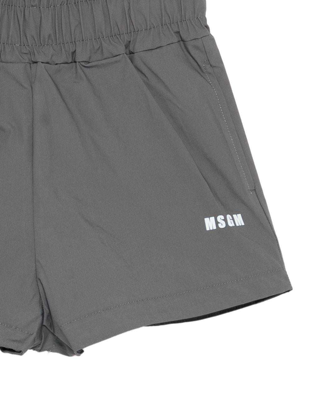 Shorts per bambina MSGM Kids grigi con vita arricciata S6MSJGSH164 103 MSGM KIDS