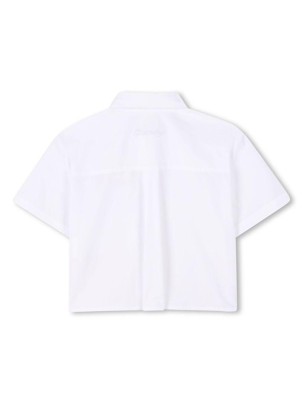 Camicia con applicazione per bambina Givenchy Kids bianco con colletto classico H30756 10P GIVENCHY KIDS