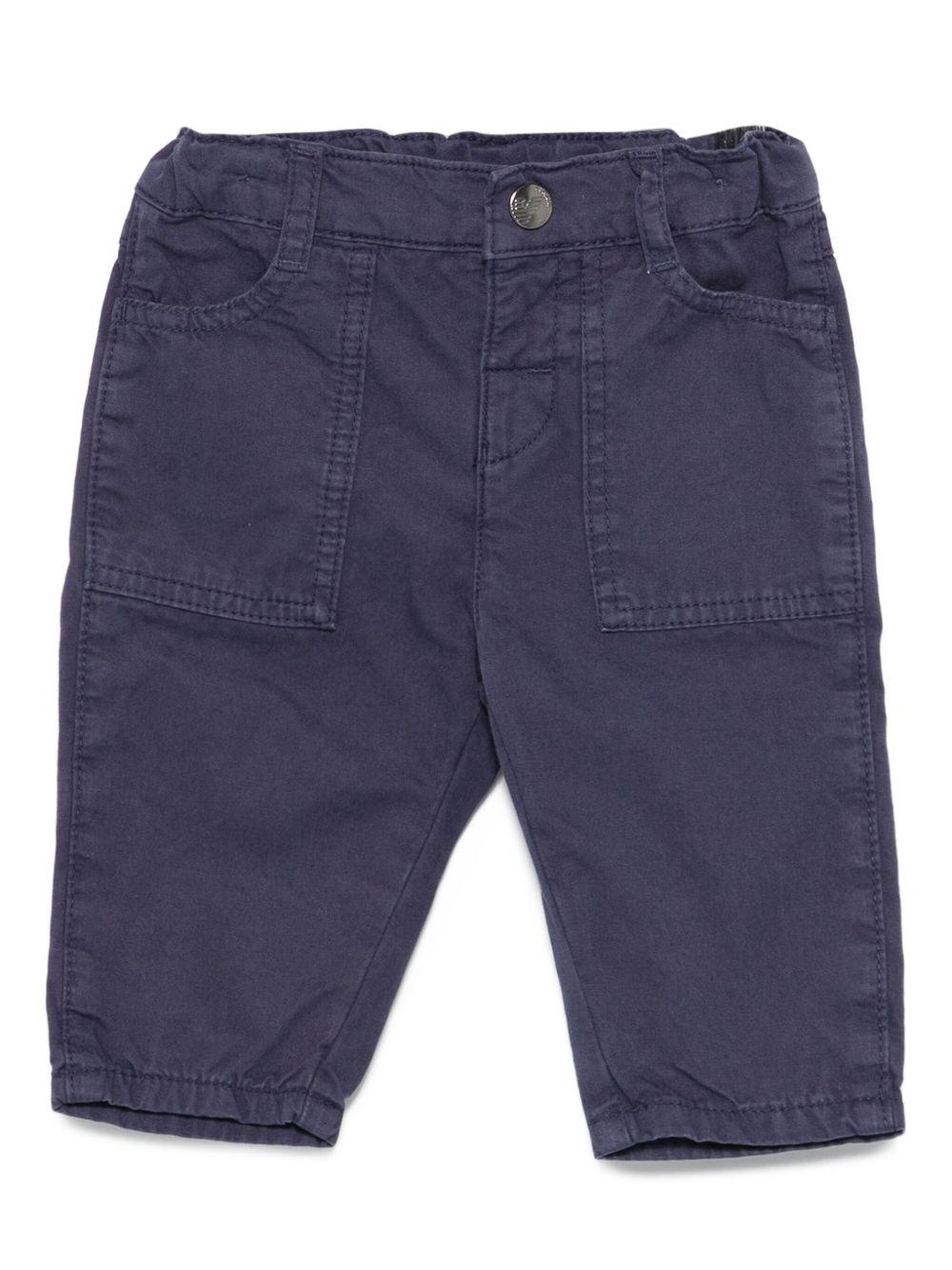 Pantaloni per neonato Emporio Armani Kids blu navy con tasche applicate EB000530 AF16166 UB130 EMPORIO ARMANI KIDS