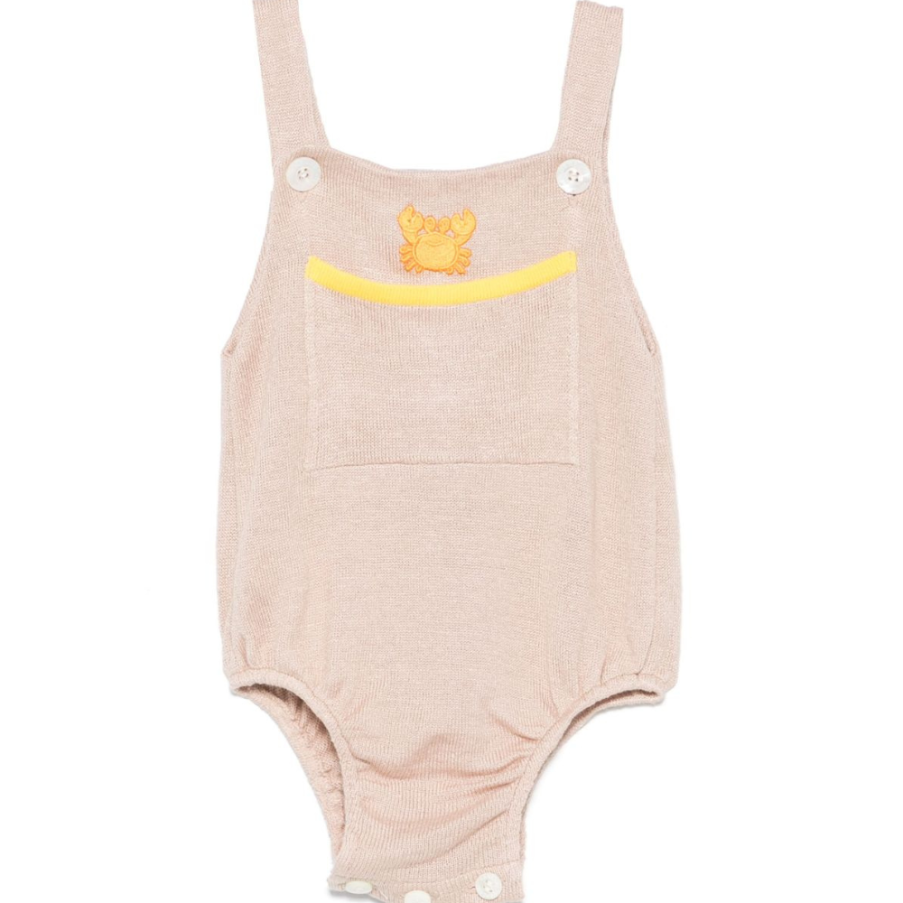Body per neonato Gensami kids beige con applicazione TU01-B-SOFT GOLD BEIGE GENSAMI