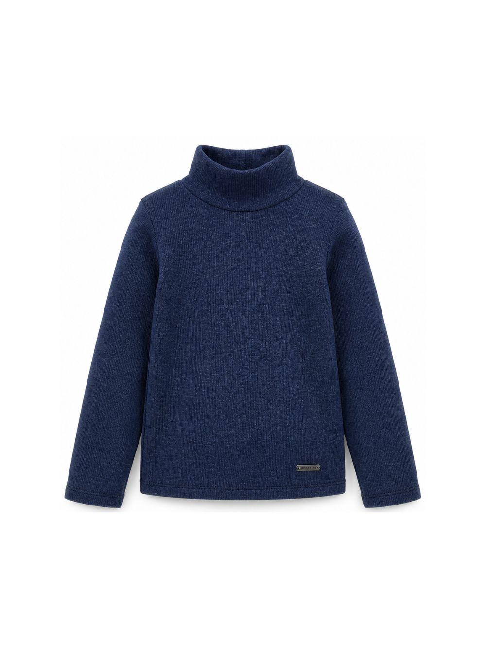 Maglione per bambina Monnalisa Kids blu con motivo a coste 17HLUC 8212 056M MONNALISA KIDS