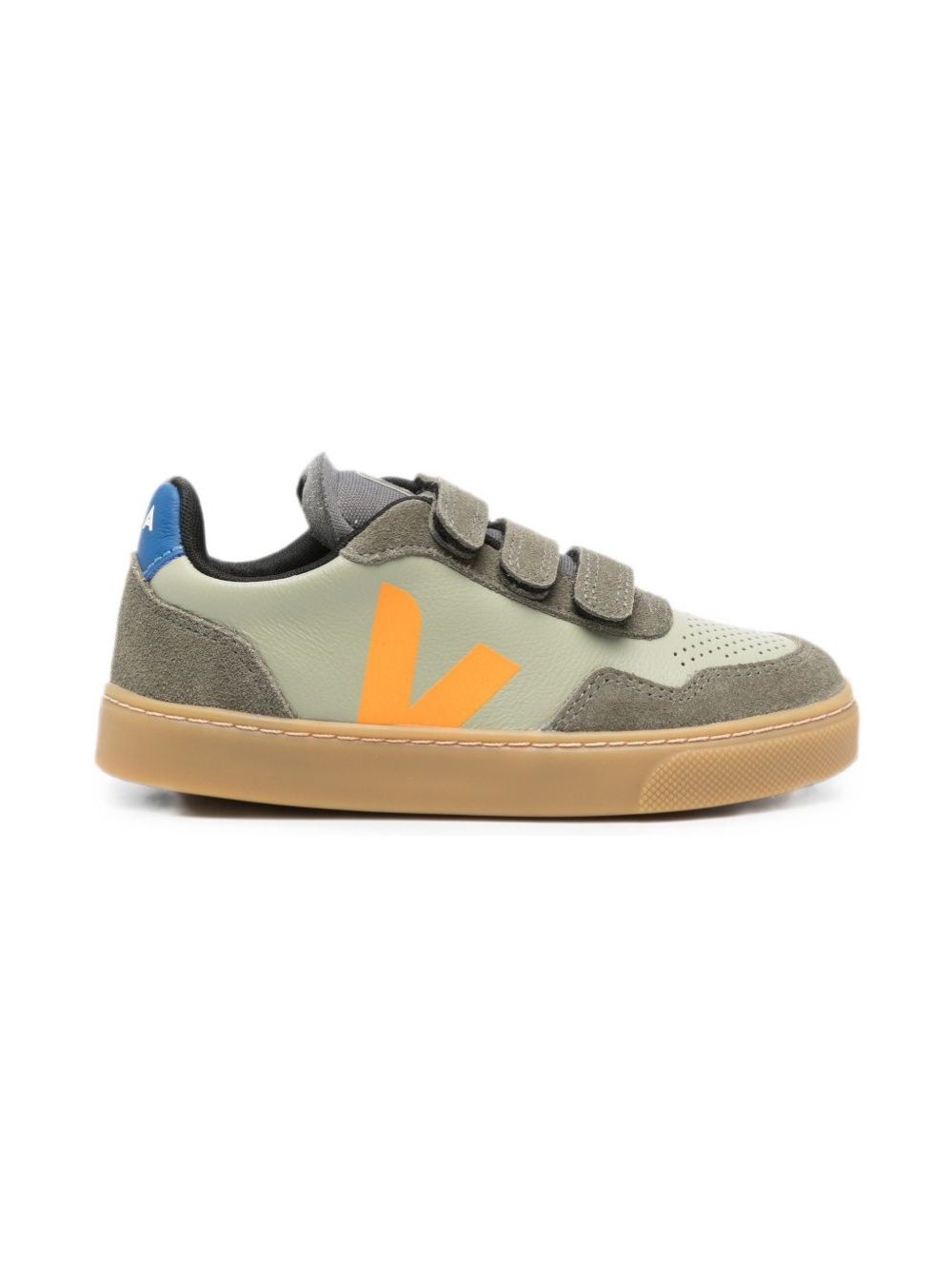 Sneakers V-90 per bambino Veja Kids verde con chiusura a strappi SX2021782 CLAY MANGO KAKI VEJA KIDS