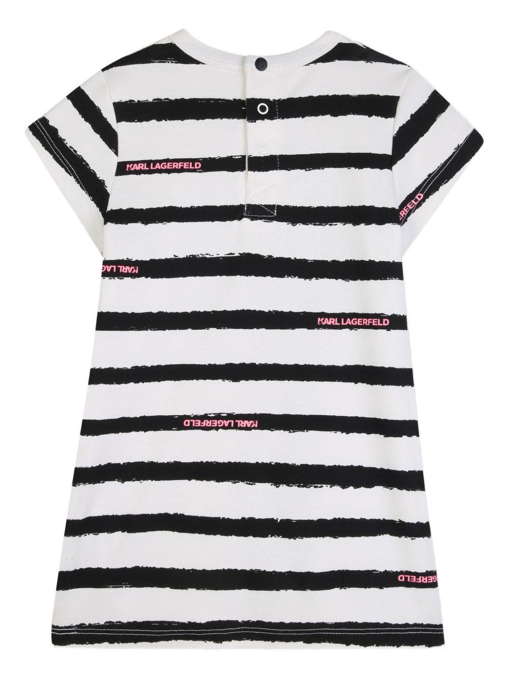 Abito per neonata Karl Lagerfeld Kids bianco con stampa Ikon Choupette Z31058 195 KARL LAGERFELD KIDS