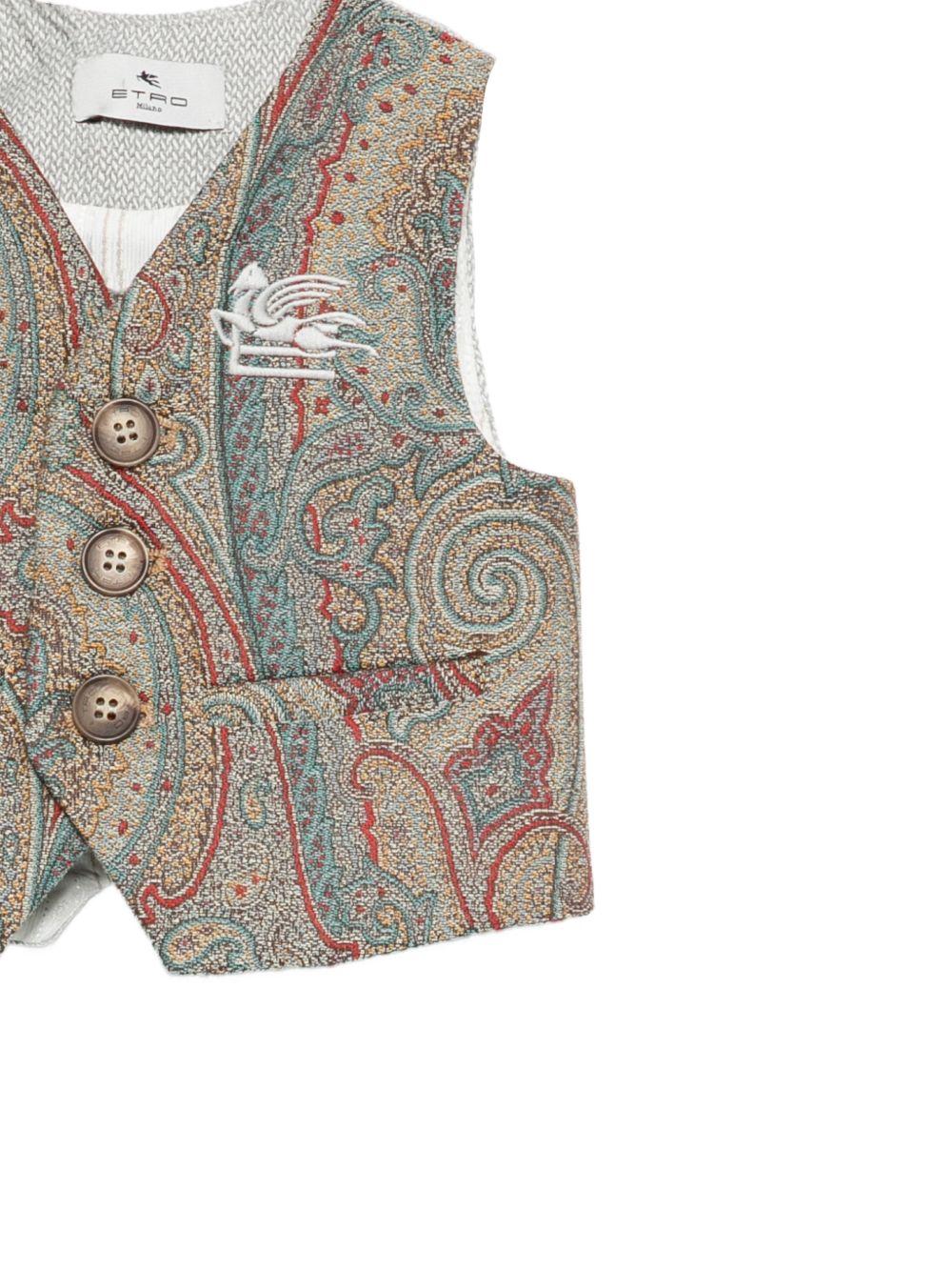 Gilet per neonato Etro Kids multicolore con bottoni paisley GY2512 U0257 999 ETRO KIDS