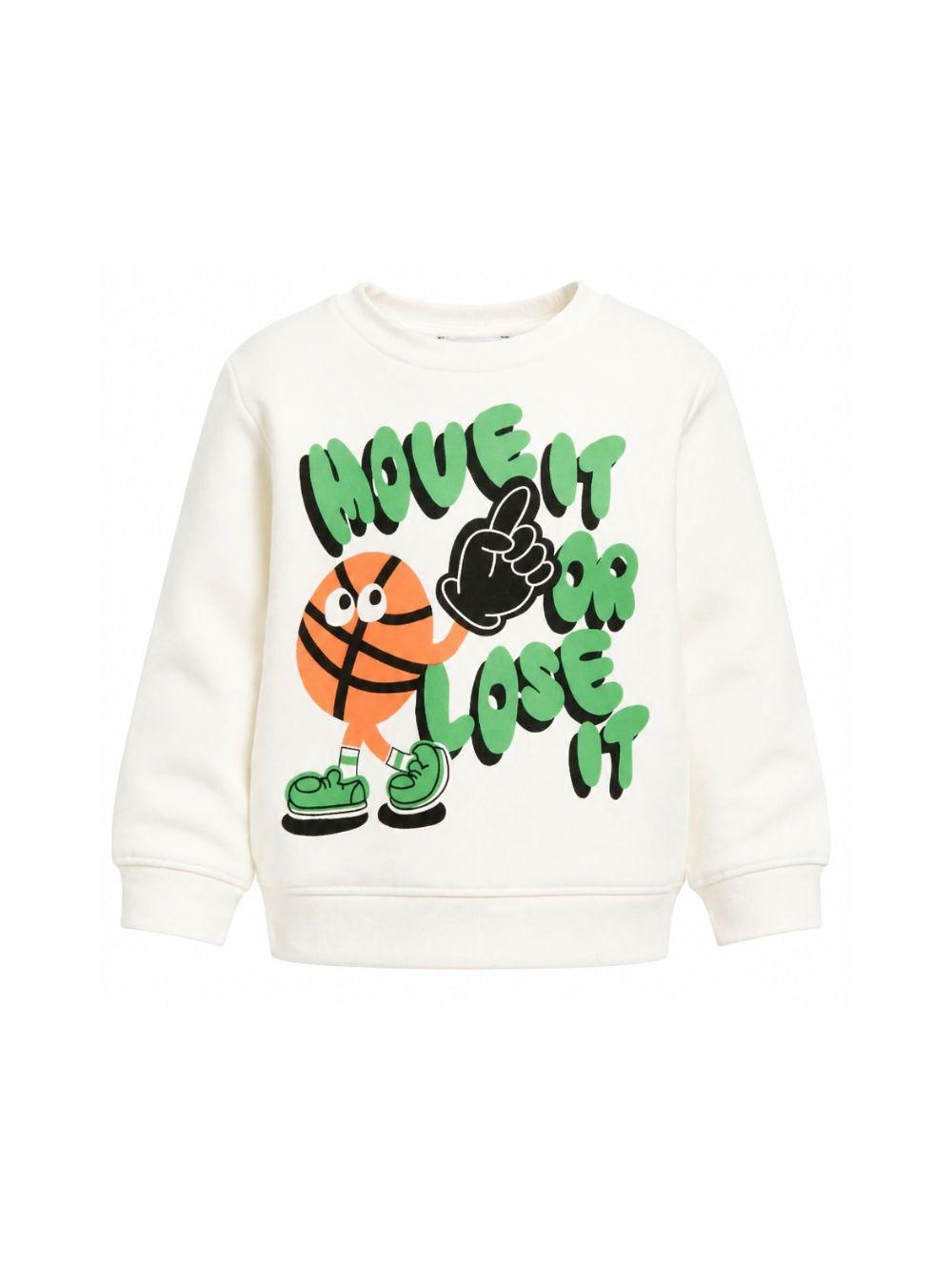 Felpa per bambino Stella McCartney Kids beige con stampa grafica all-over TY4Q50 Z3409 137 STELLA McCARTNEY KIDS