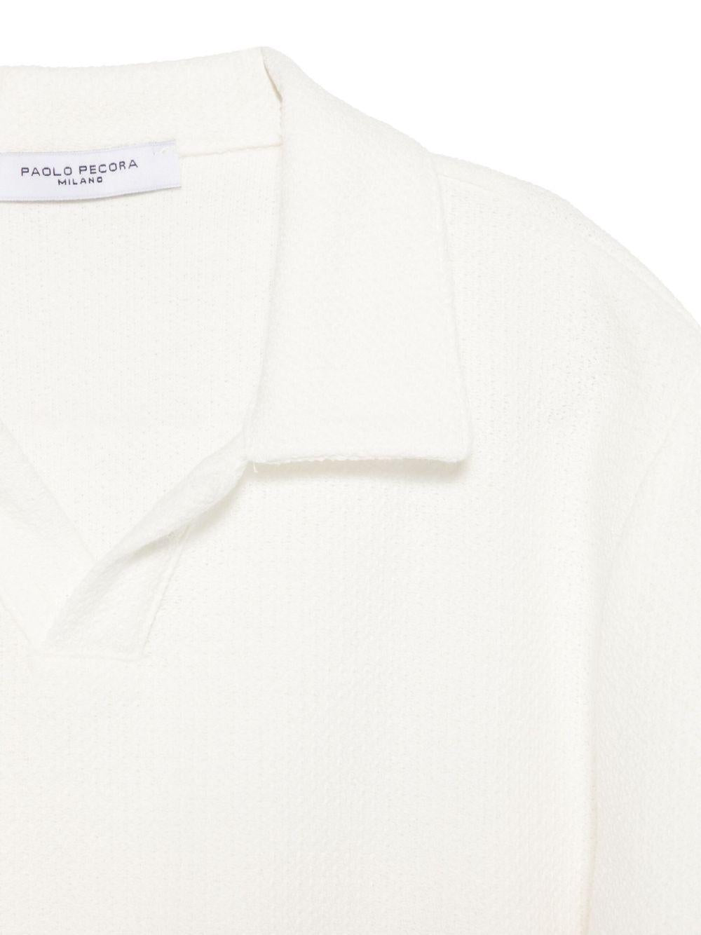 Polo per bambino Paolo Pecora Kids bianco in maglia con effetto raschel PP4038 GESSO PAOLO PECORA KIDS