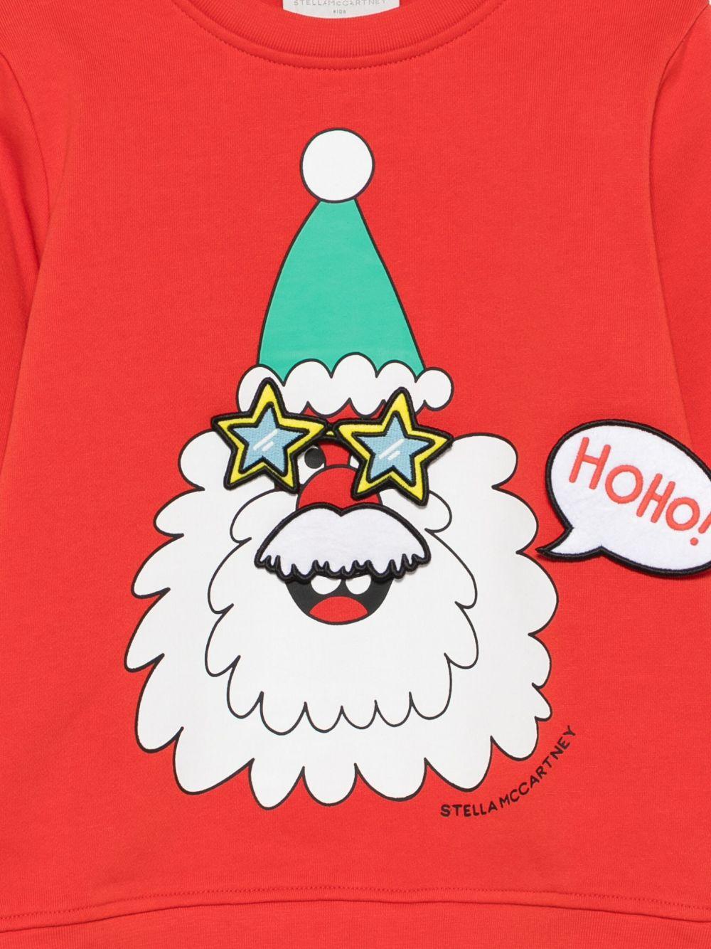 Felpa per bambino Stella McCartney Kids rossa con stampa di Babbo Natale TX4P30 Z3059 421 STELLA McCARTNEY KIDS