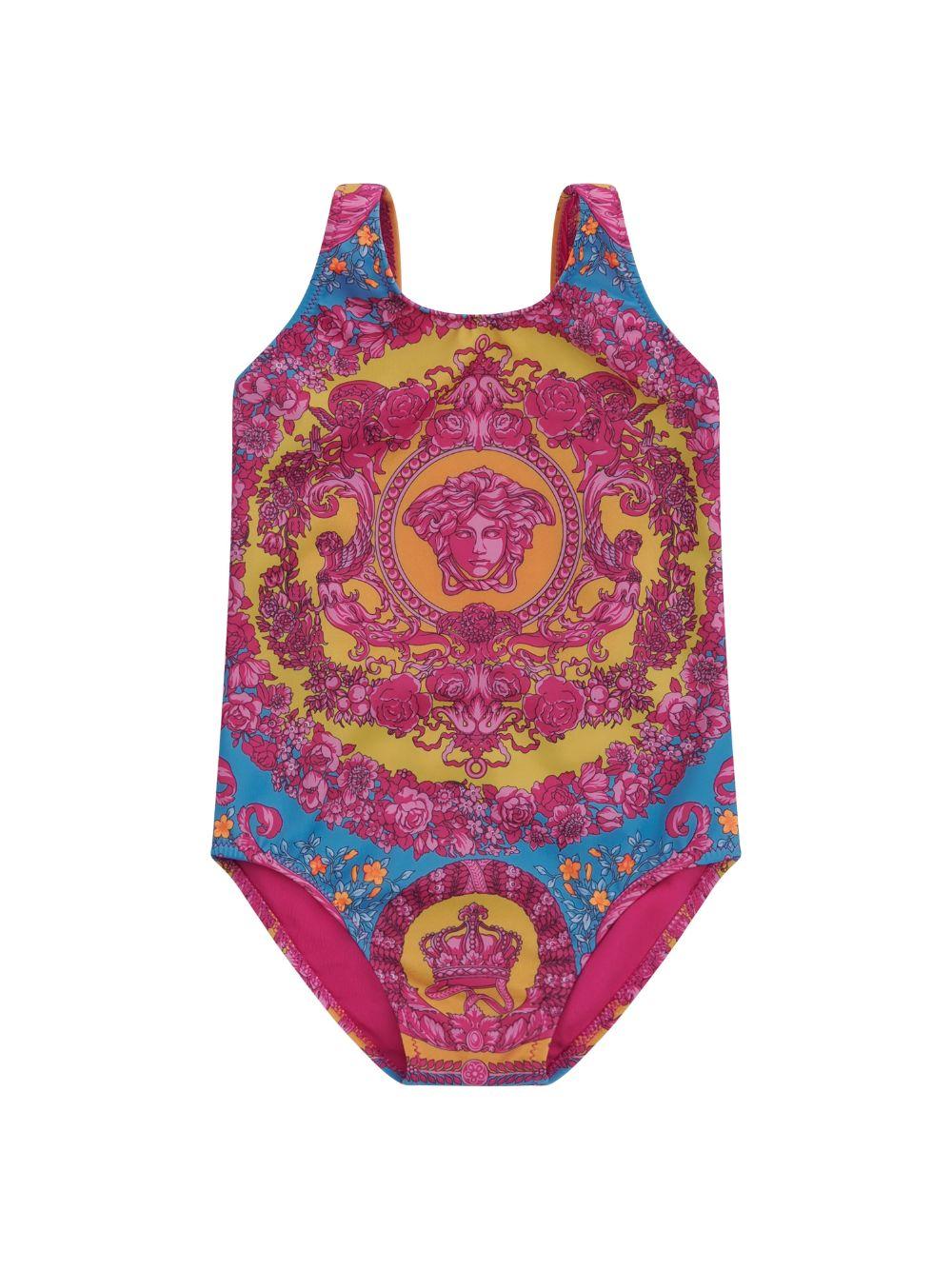 Costume per bambina Versace Kids multicolor con medusa sul davanti 10214761A16912 5PF70 VERSACE KIDS