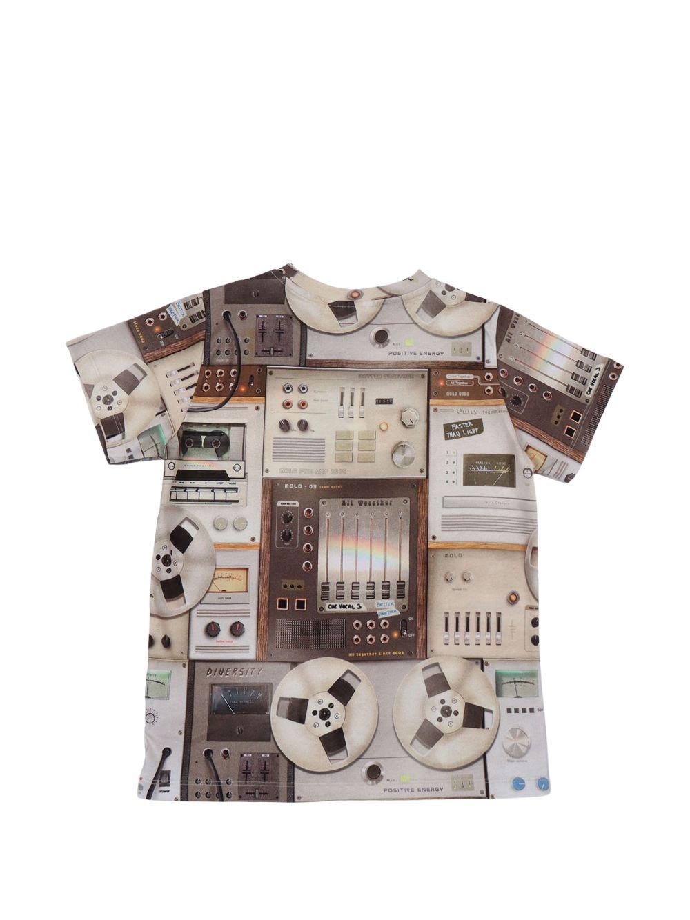 T-shirt per bambino Molo beige con stampa grafica all-over 1S26A210 9582 MOLO KIDS