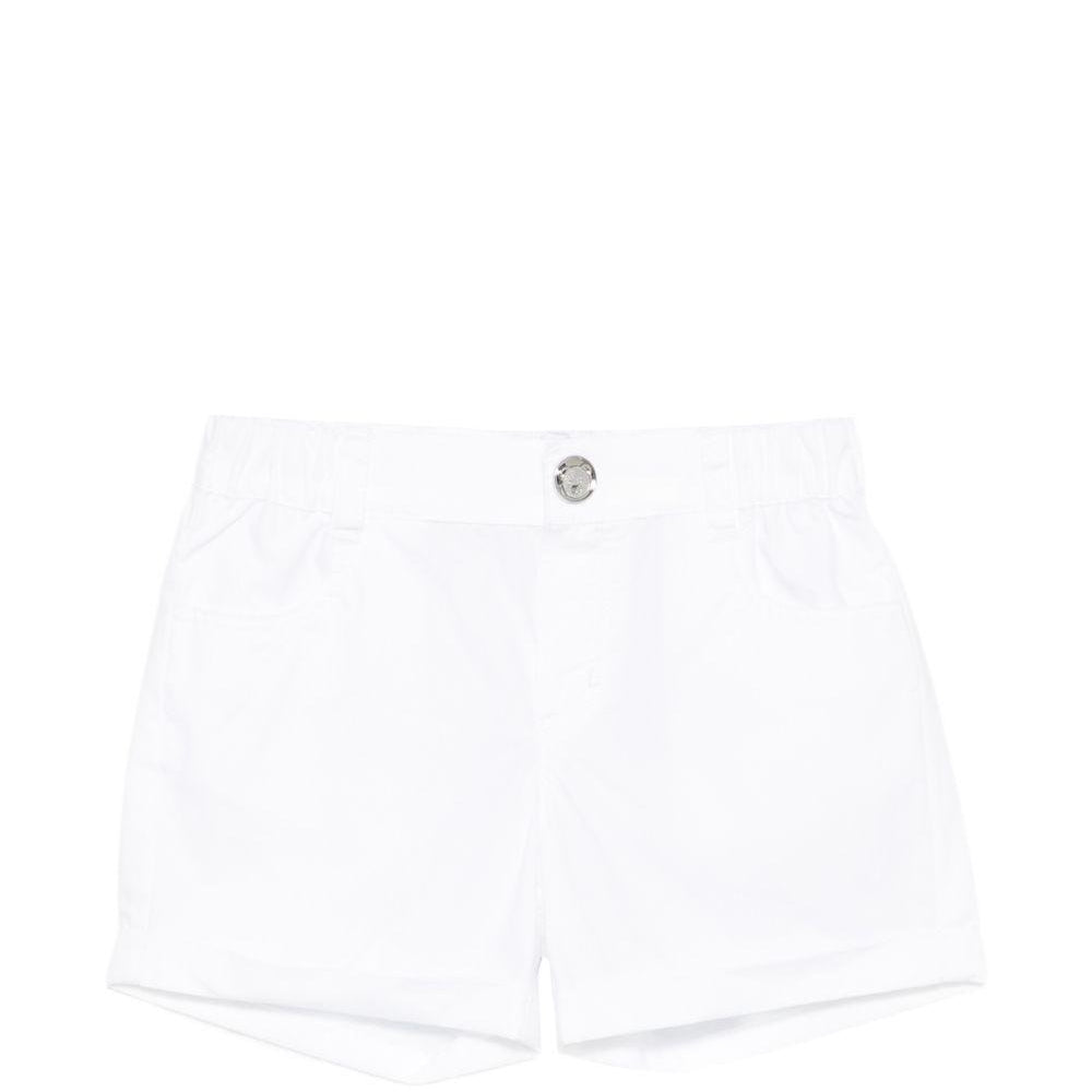 Shorts per neonato Moschino Kids bianchi con logo sul retro MNQ00RLLA10 10101 MOSCHINO KIDS
