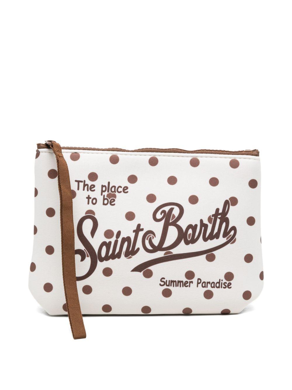 Pochette Aline MC2 Saint Barth beige con stampa a pois ALIN001 03287L MC2 ST. BARTH