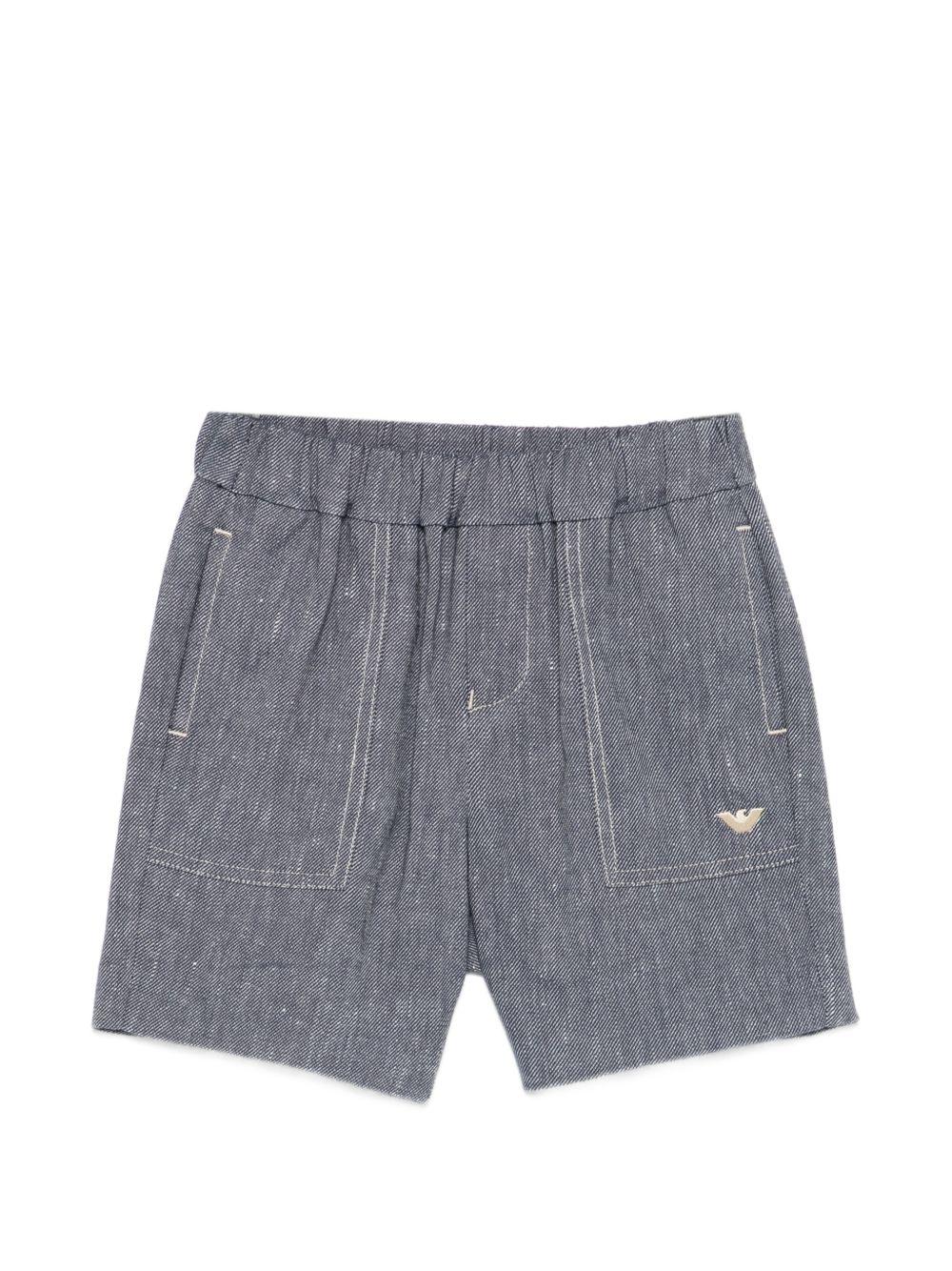Shorts per neonato Emporio Armani Kids grigi con cuciture a contrasto EB001331 AF20957 UB082 EMPORIO ARMANI KIDS