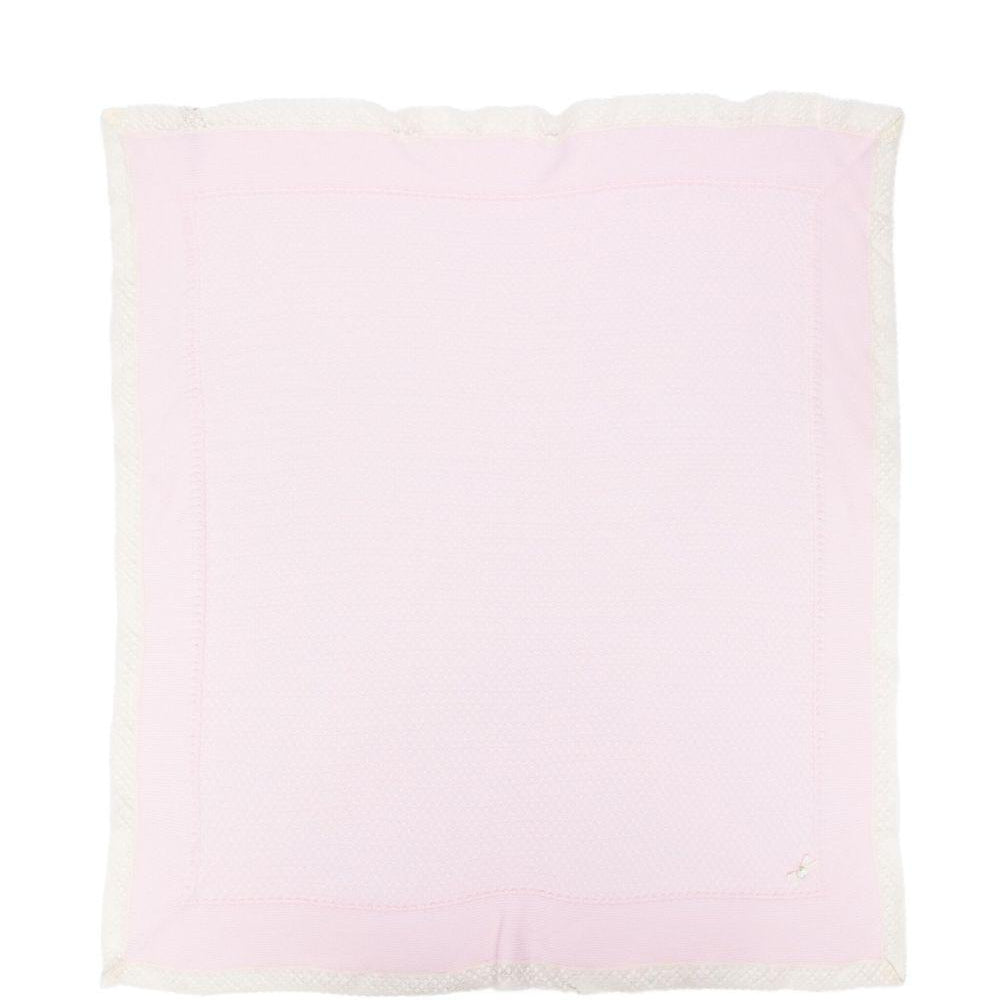 Coperta per neonata Paz Rodríguez rosa con logo ricamato 029-112828 37 H56 PaZ RODRIGUEZ KIDS