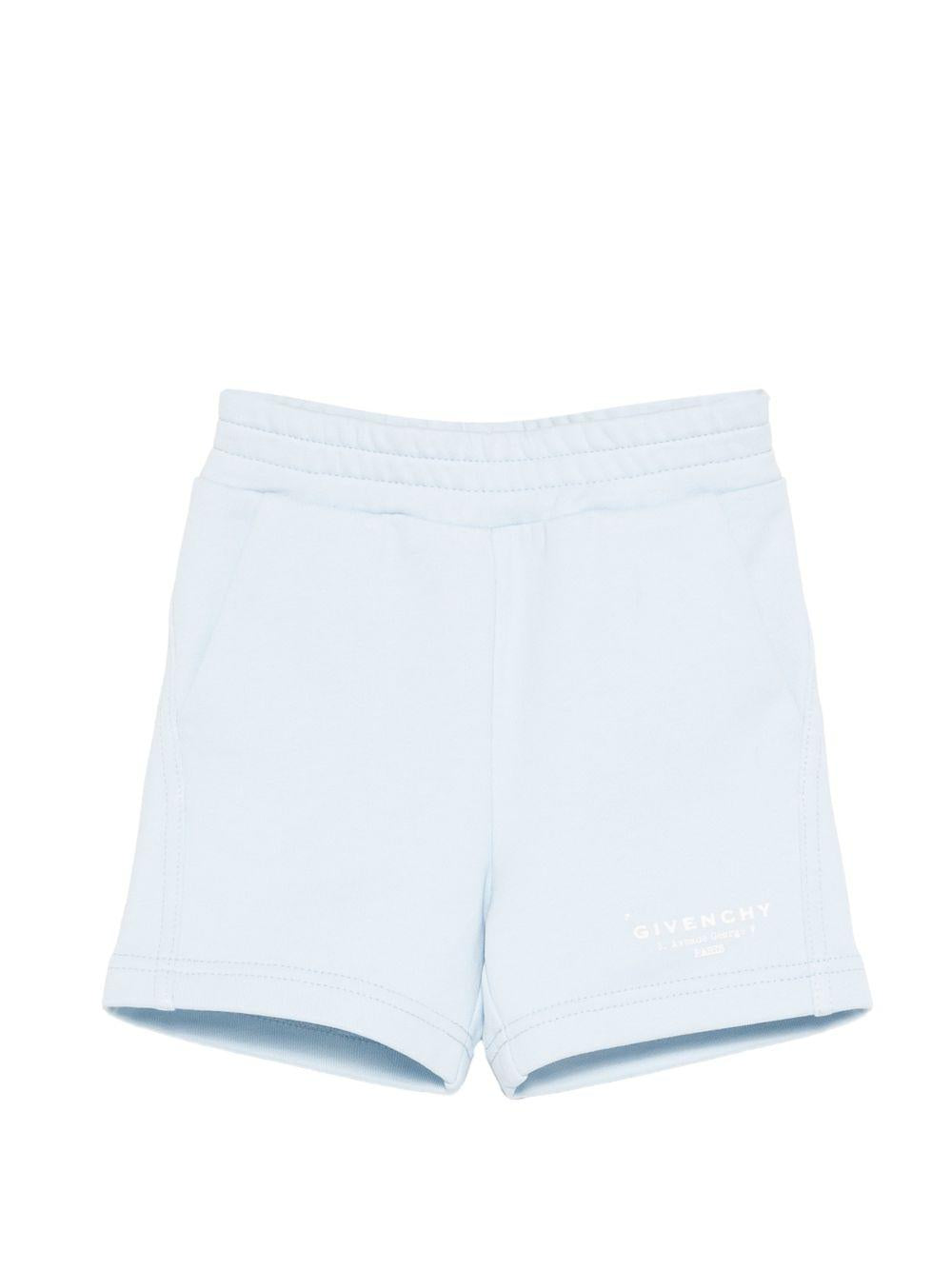Shorts per neonato Givenchy Kids azzurri con vita elasticizzata H31197 77L GIVENCHY KIDS