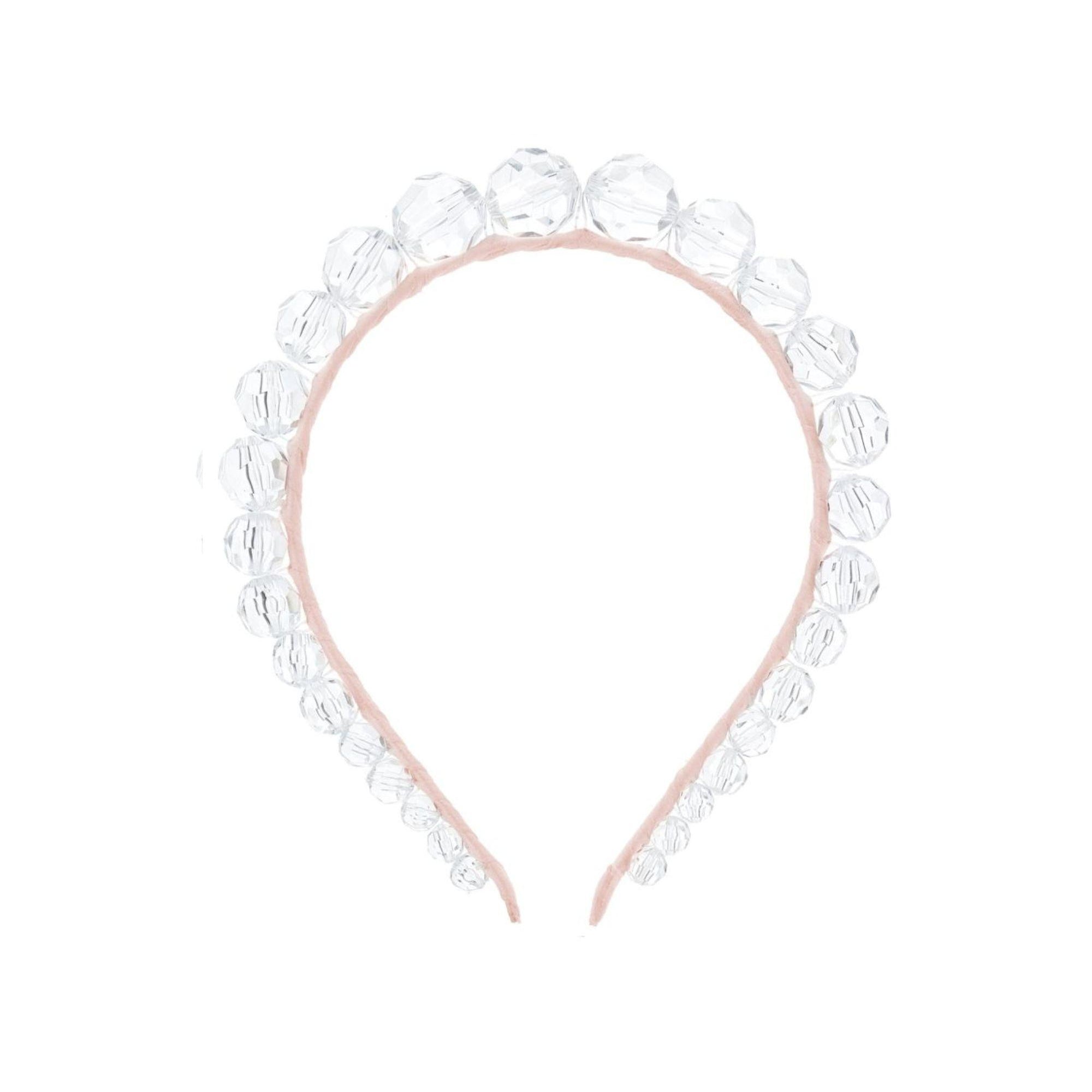 Cerchietto per capelli per bambina Monnalisa bianco con applicazione perline 77G000 7741 0091 MONNALISA