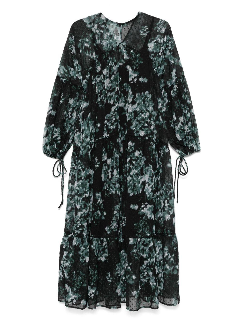 Abito lungo per donna Scotch & Soda Fil Coupe nero con scollo a V 179580 353 SCOTCH DONNA