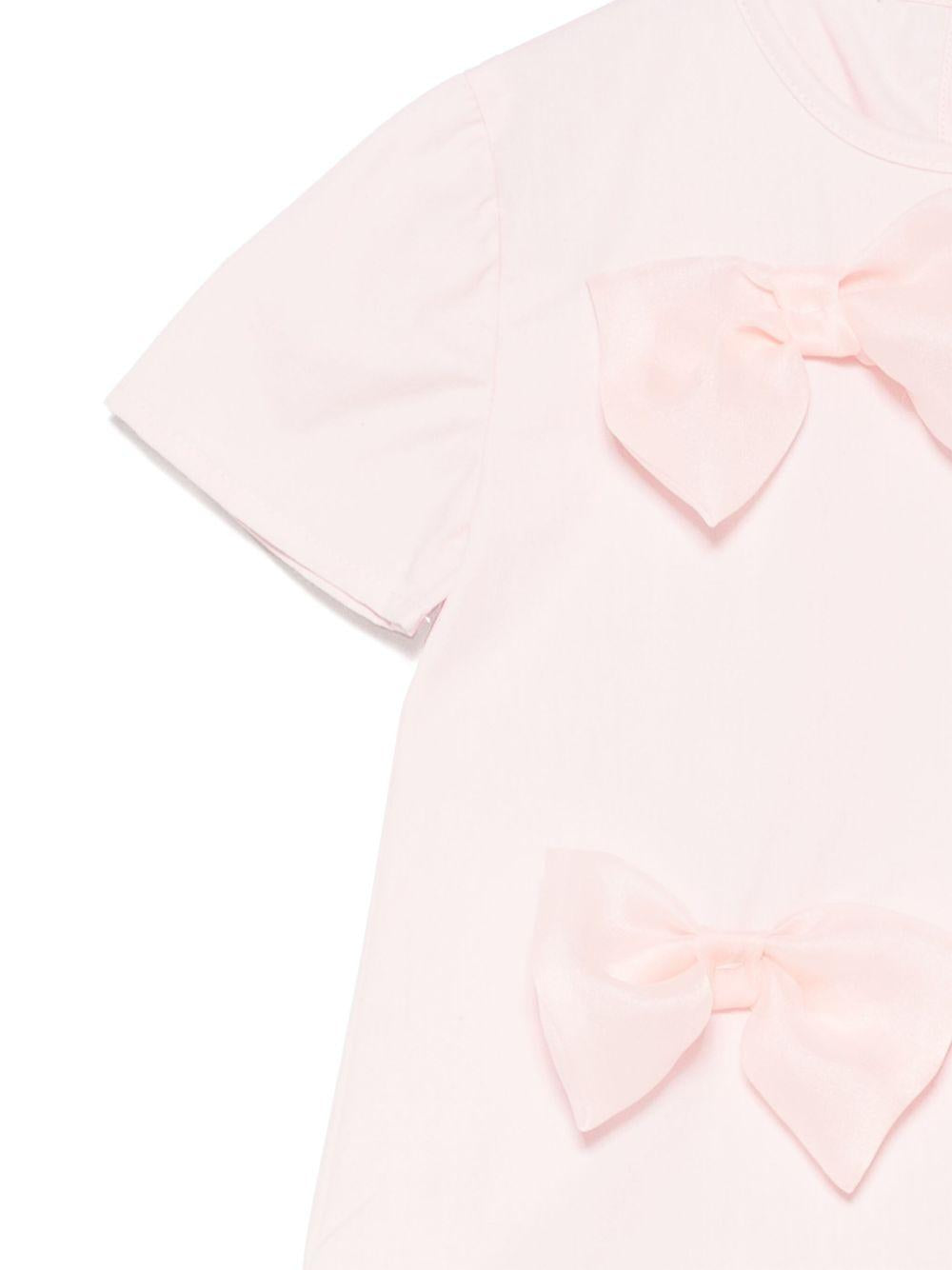 T-shirt per neonata A'lapage rosa in cotone con dettaglio fiocchi AL09 ROSA A'LAPAGE