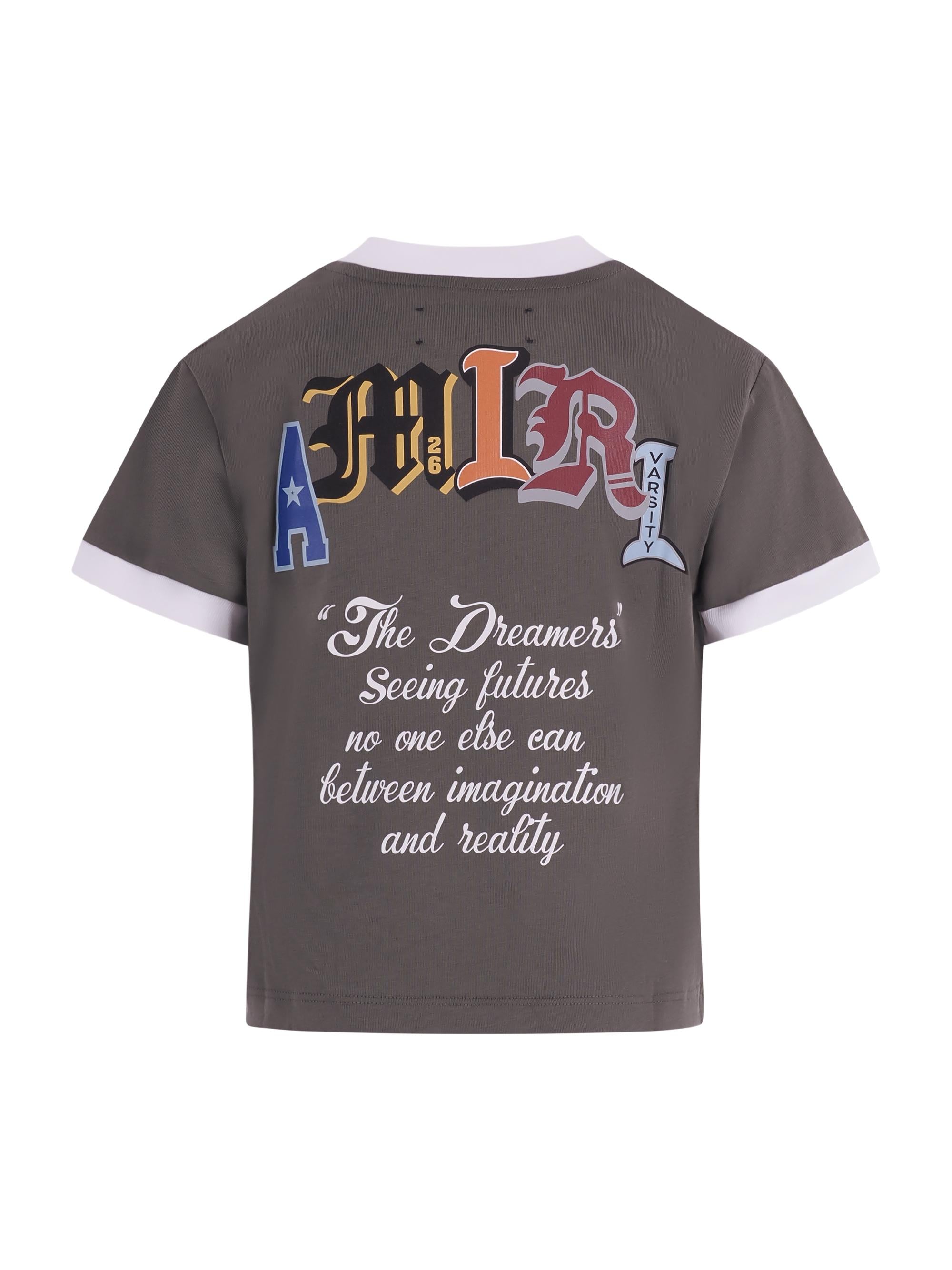 T-shirt per bambino Amiri Kids verde con logo sul davanti ACTOJR1005 329 AMIRI KIDS