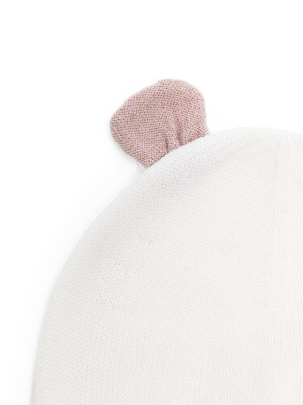 Set berretto e calzini per neonata Gensami Kids bianco con rifiniture gialle SET-ALP-WE WHITE-PINK GENSAMI