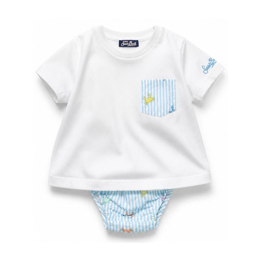 Set t-shirt e culotte per neonato MC2 Saint Barth multicolore con design granchi SAMY001 02084L MC2 ST. BARTH KIDS