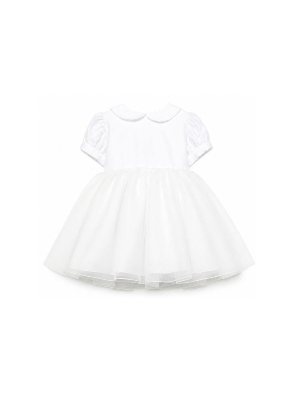 Abiti eleganti per neonata Mariella Ferrari bianco con colletto alla Peter Pan ATI9NB 074 MARIELLA FERRARI KIDS