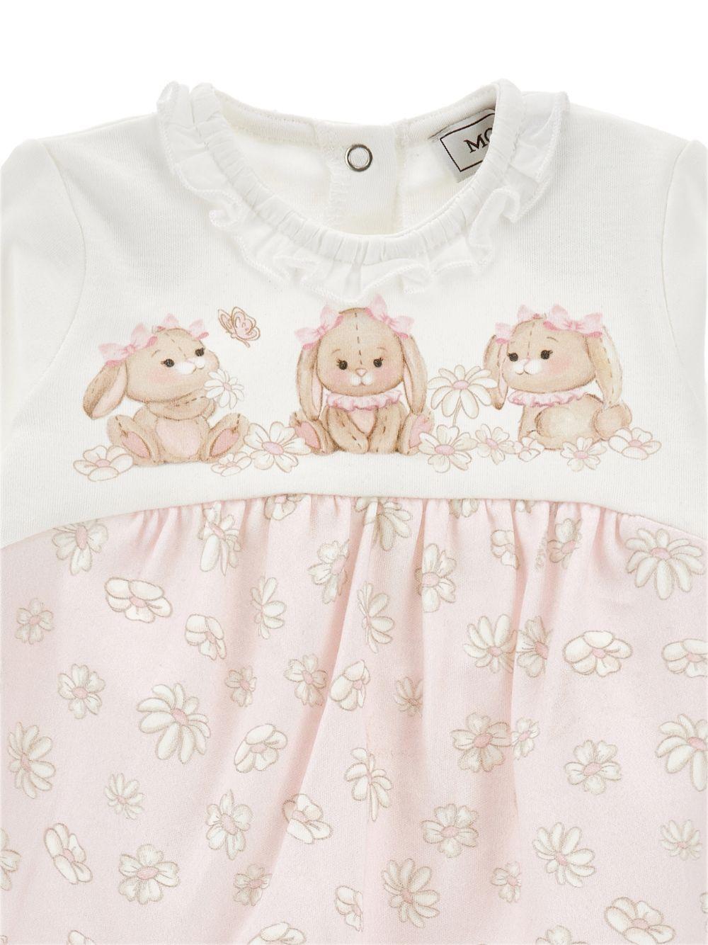 Tutina per neonata Monnalisa rosa con stampa coniglietti 35G206 7000 0190 MONNALISA KIDS