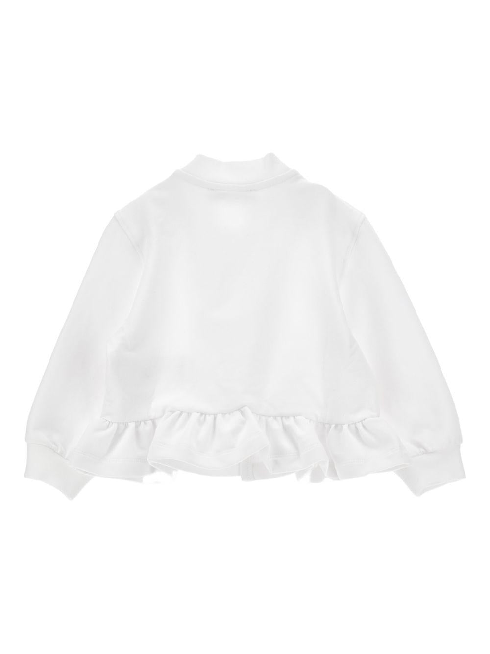 Felpa per neonata Monnalisa bianca con stampa fragole sul davanti 39G803 7007 0099 MONNALISA KIDS