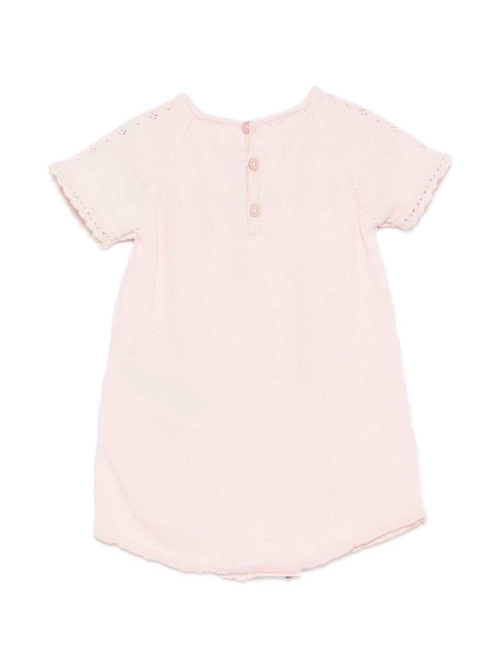 Abito per neonata Paz Rodriguez rosa con dettagli a fiocco 005-123687 322 PaZ RODRIGUEZ KIDS