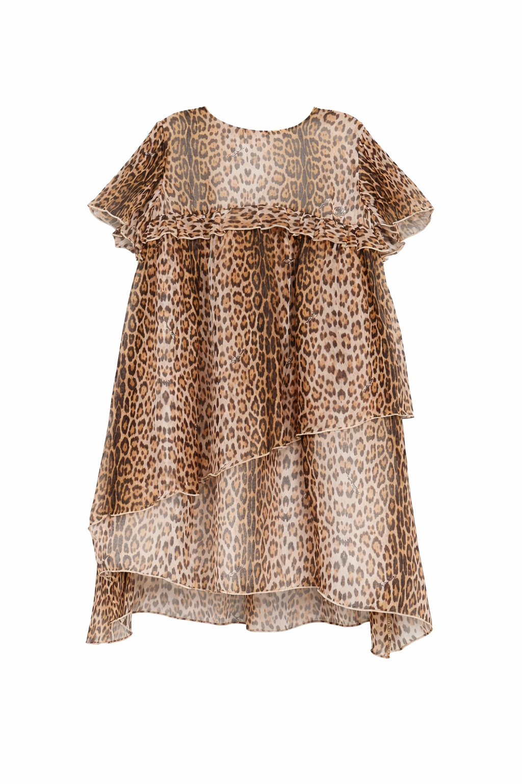 Abito per bambina Roberto Cavalli Junior marrone con stampa animalier CGP26082VE MACULA N.H. ROBERTO CAVALLI KIDS