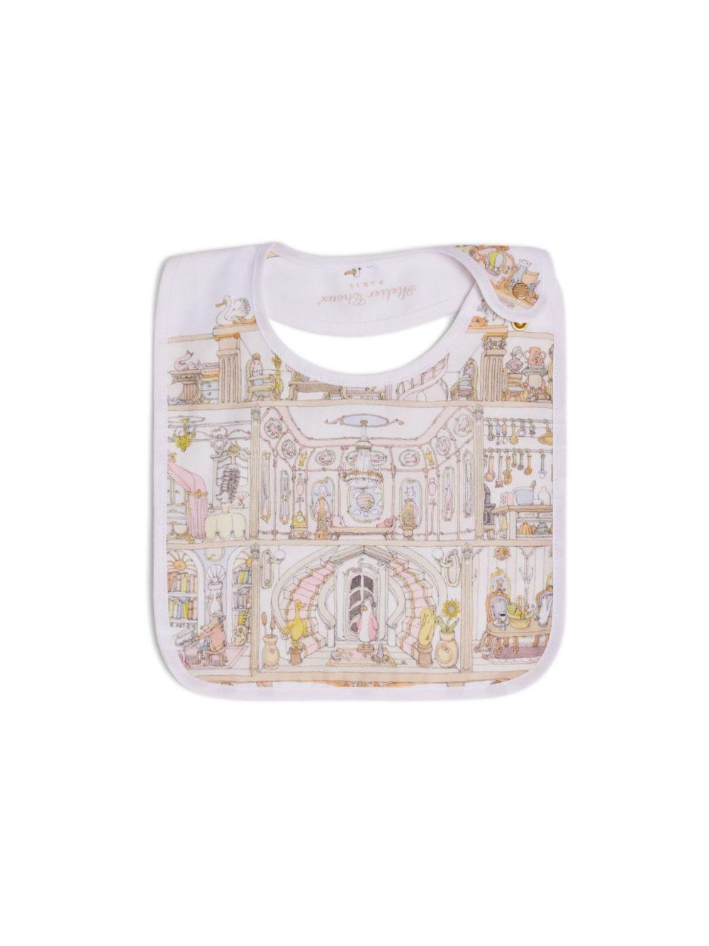 Bavaglino per neonati Atelier Choux Dollhouse bianco con stampa grafica BI-CS-DOH O-U ATELIER CHOUX PARIS