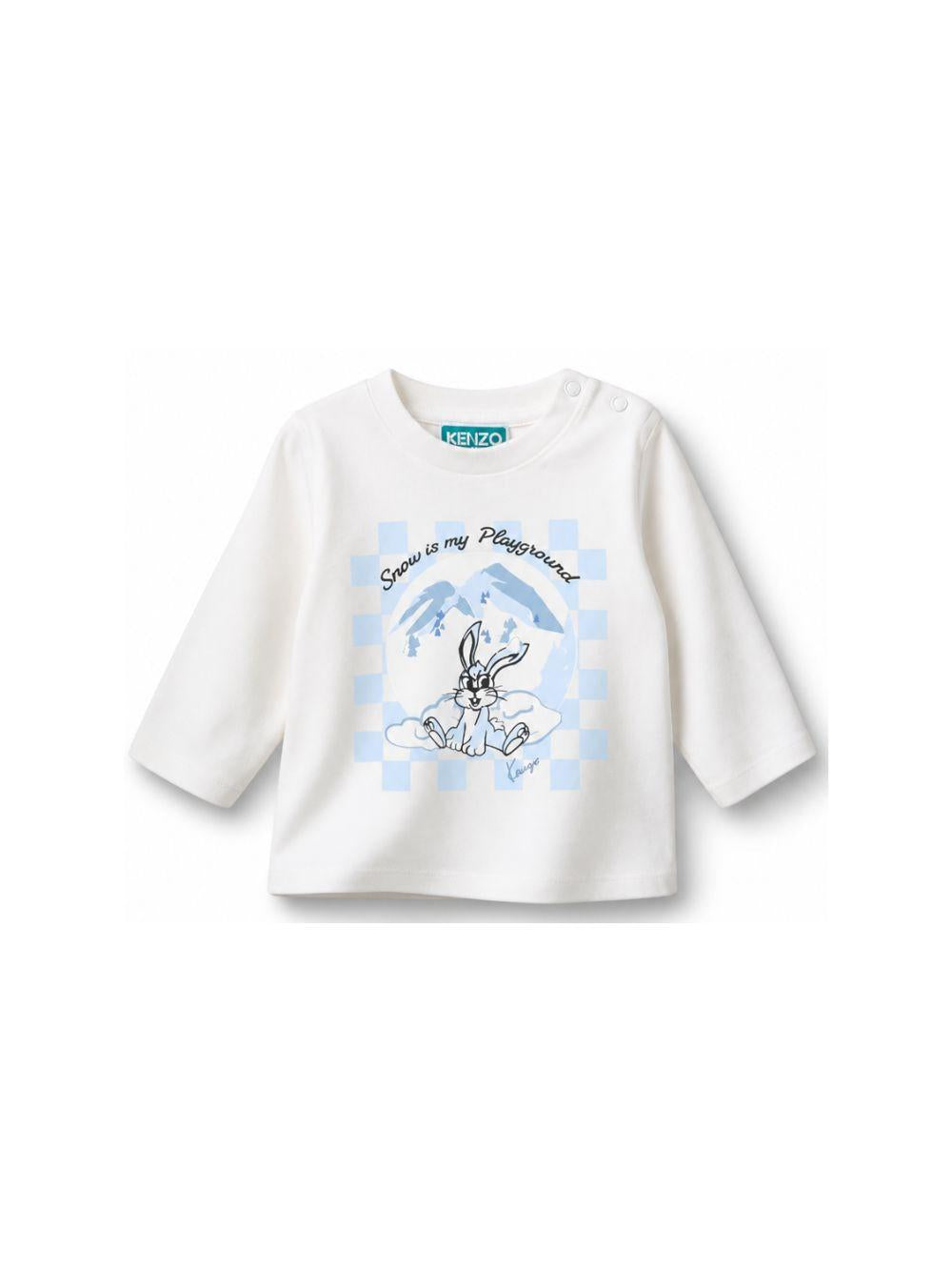T-shirt per neonati Kenzo Kids bianca con stampa grafica K62131 117 KENZO KIDS
