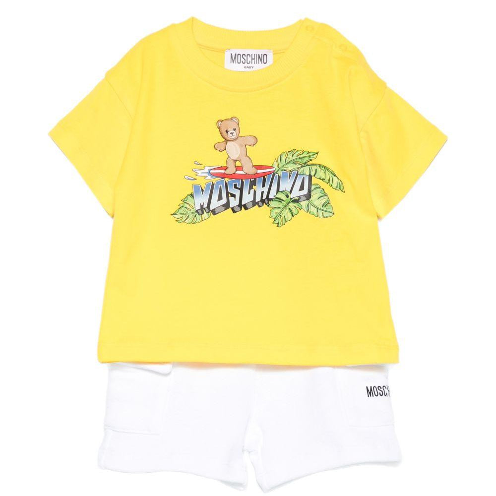 Set due pezzi per neonato Moschino Kids multicolore con stampa orsetto sul davanti MUG01WLCA88 82561 MOSCHINO KIDS