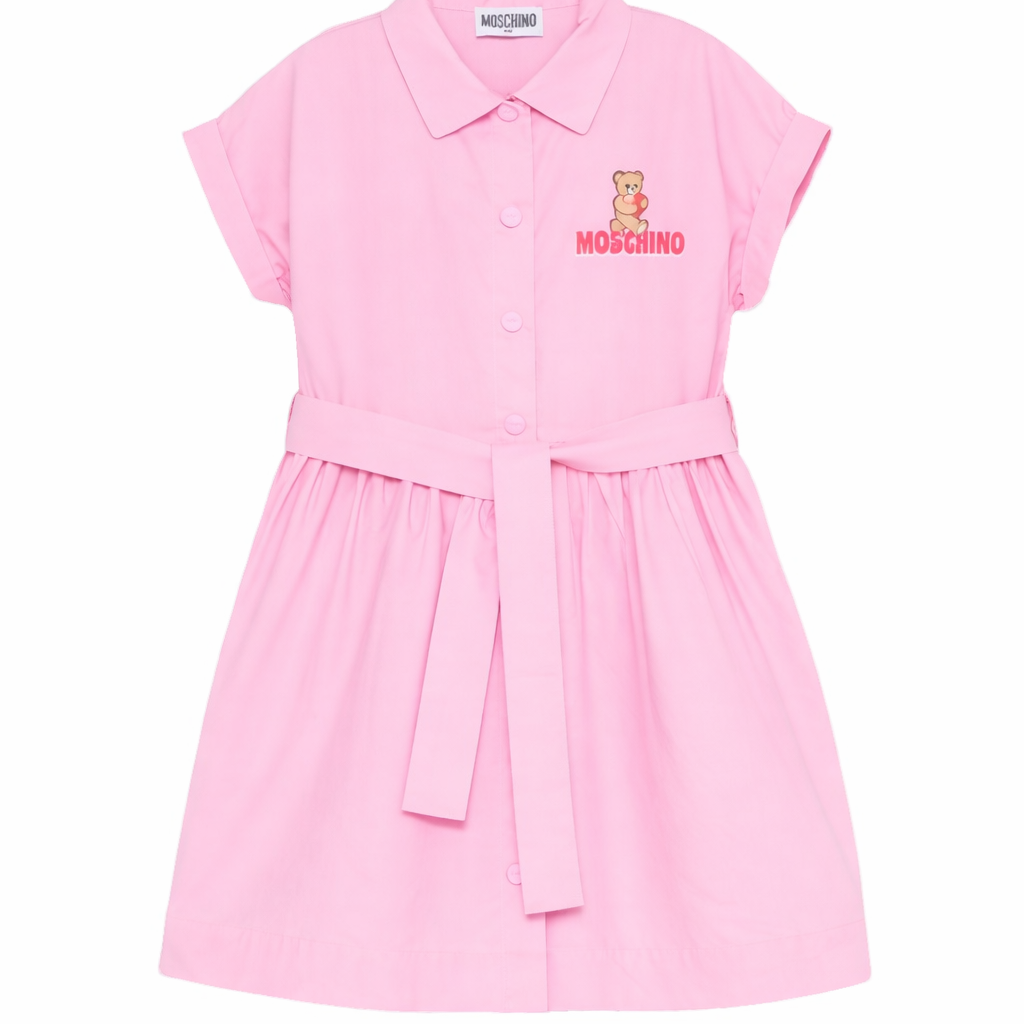 Abito per bambina Moschino Kids rosa con stampa Teddy Bear HAV0EOLLA10 51473 MOSCHINO KIDS