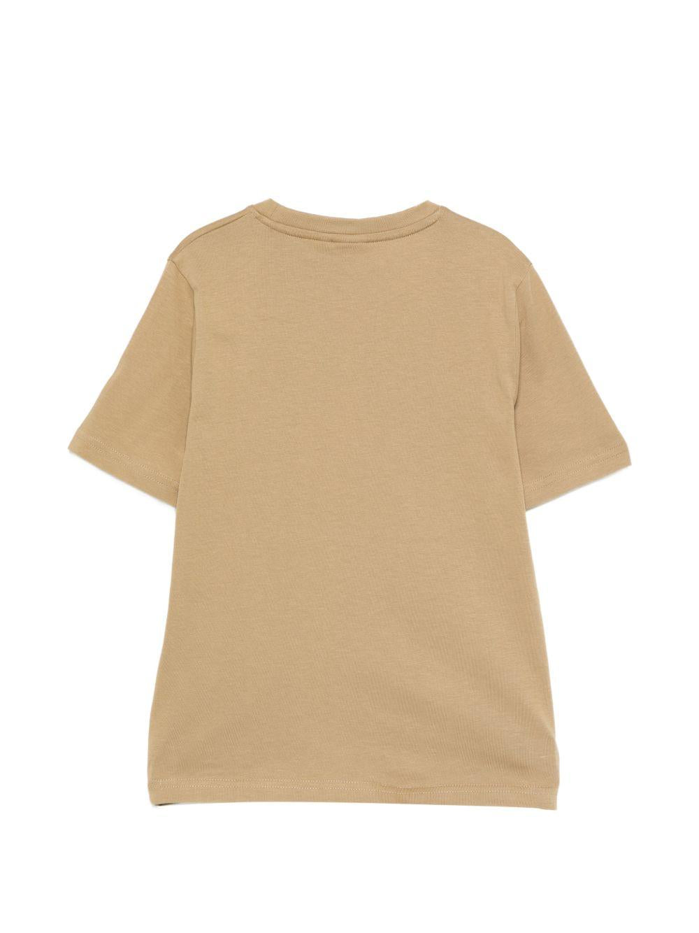T-shirt per bambino Boss Kids beige con stampa logo J52711 295 BOSS KIDS