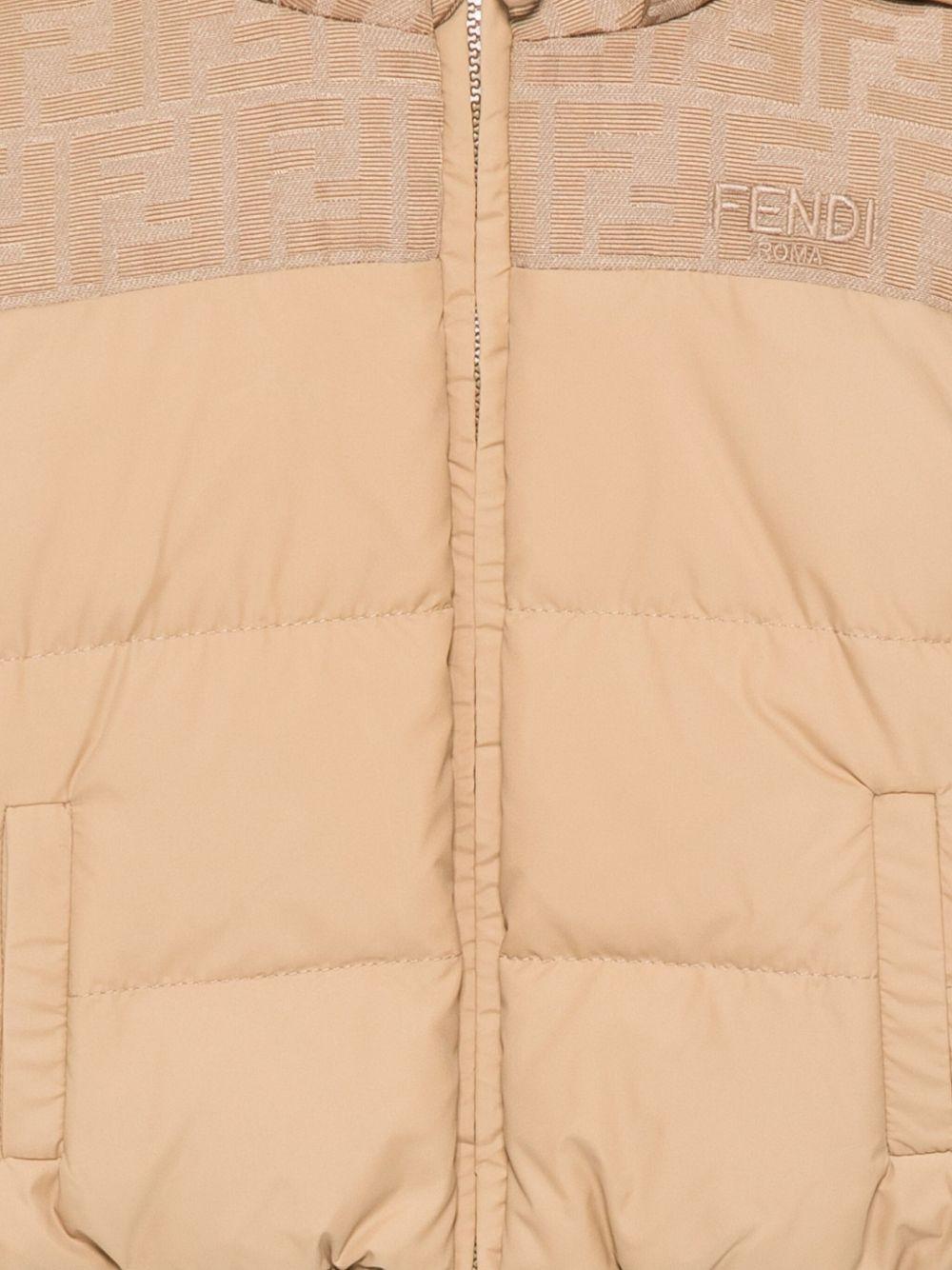 Giubbino per neonato Fendi Kids beige con dettaglio con logo FF BUA113 AS56 F0QU5 FENDI KIDS