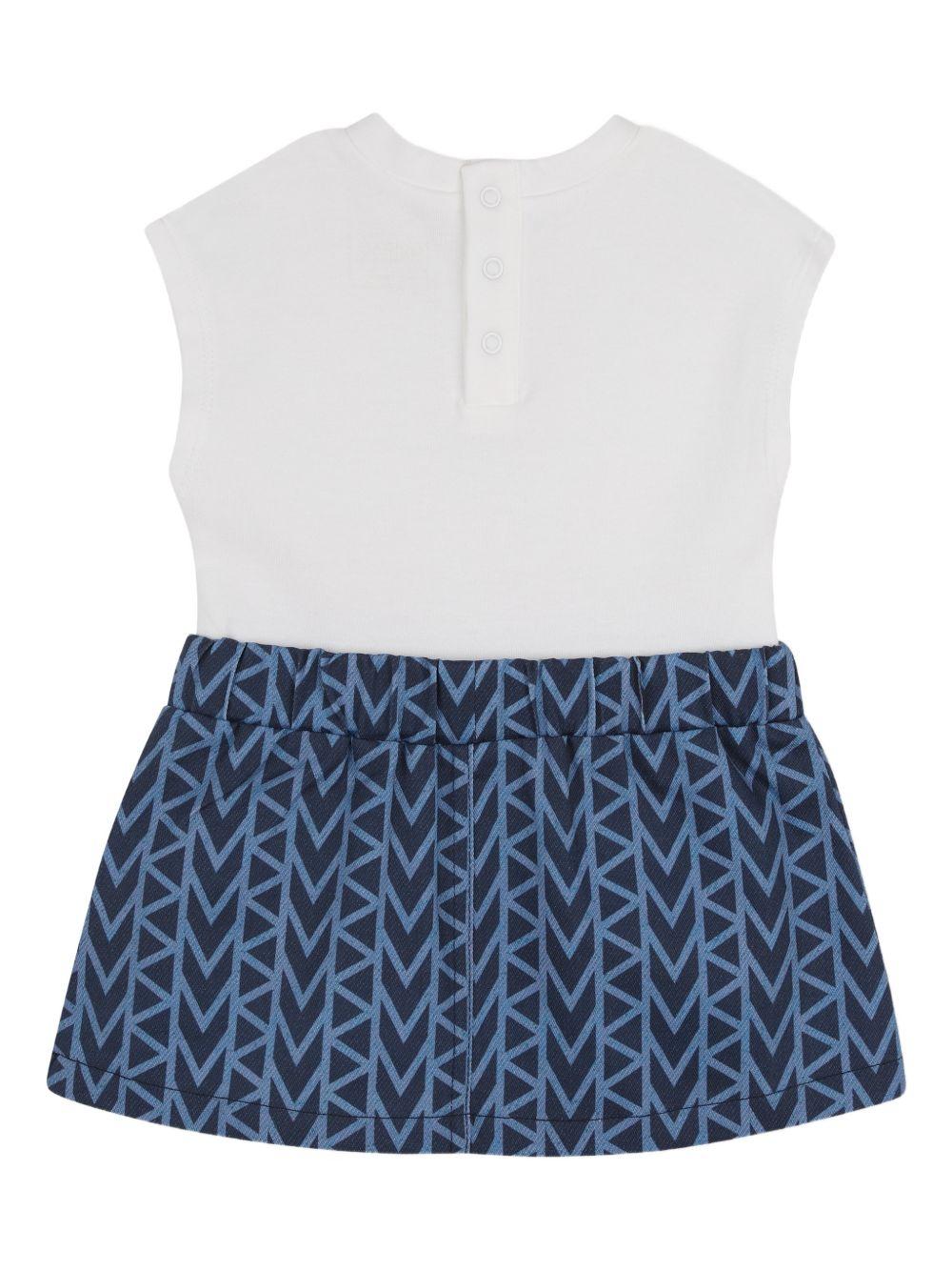 Abito per neonata Michael Kors Kids bianco e blu con stampa grafica R30550 Z10 MICHAEL KORS KIDS