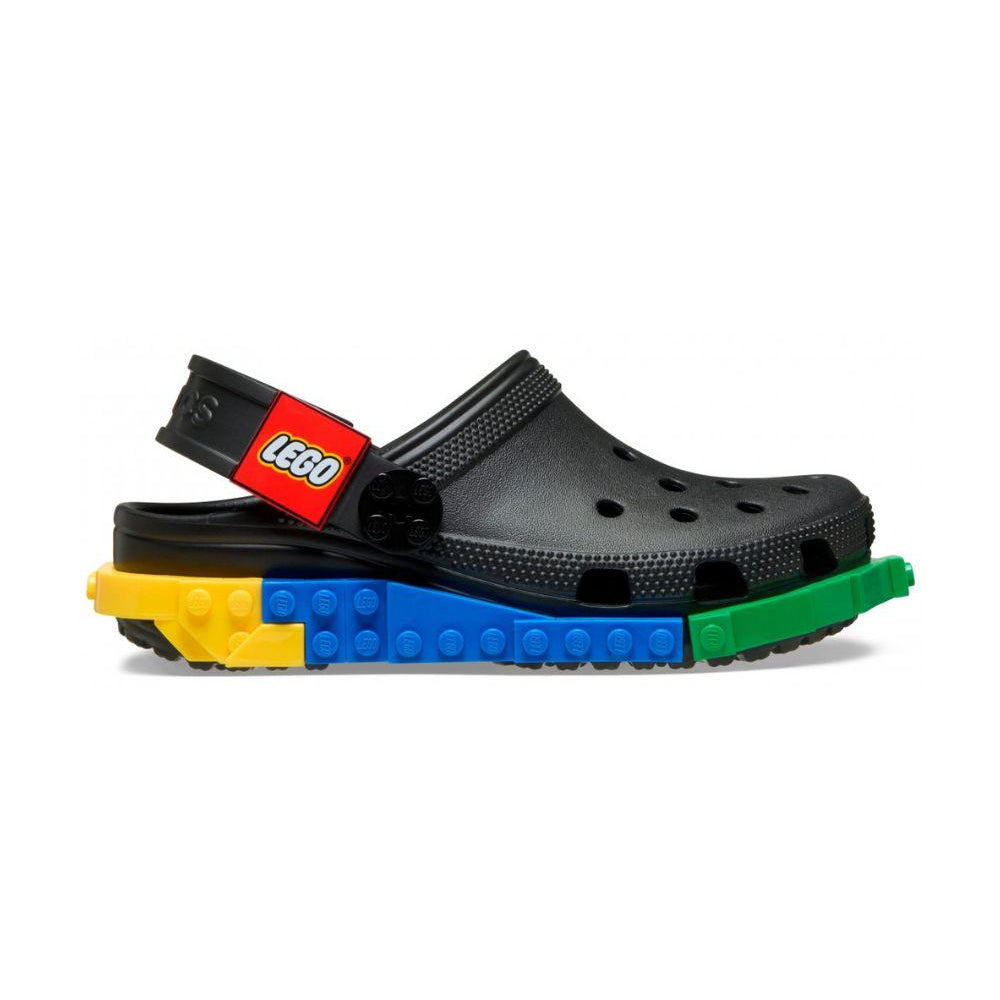 Ciabatte per bambini Crocs Kids x Lego nere con design mattoncini 211874 BLK CROCS KIDS