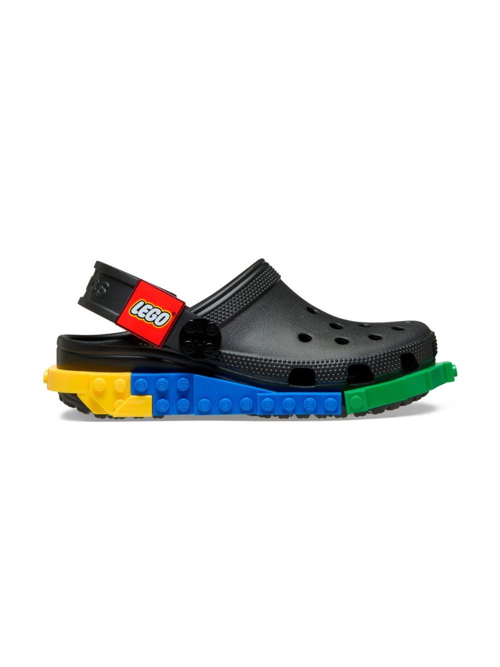 Ciabatte per bambini Crocs Kids x Lego nere con design mattoncini 211874 BLK CROCS KIDS