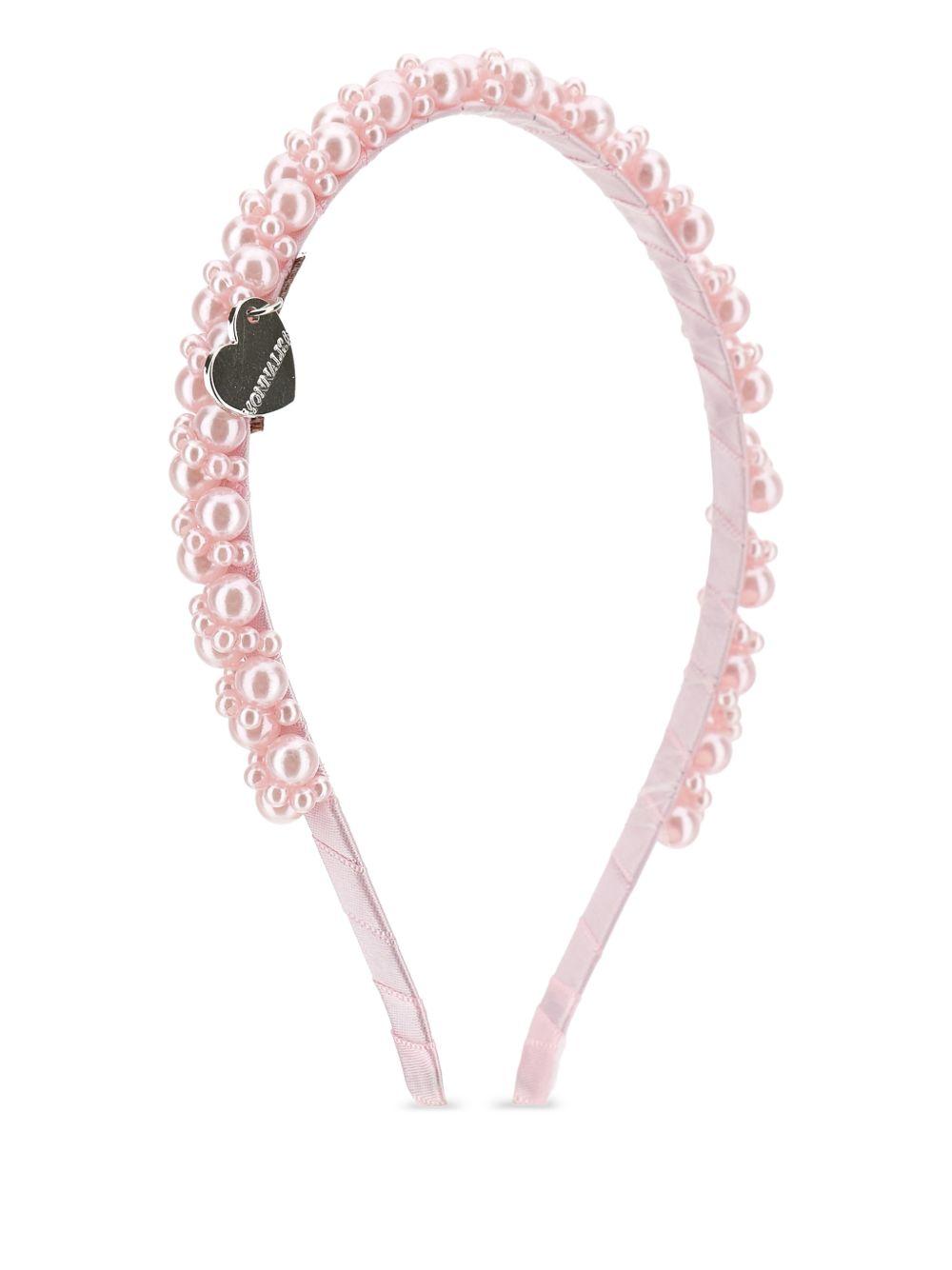Cerchietto per bambina Monnalisa rosa con decorazione di perle 17G006 7759 0090 MONNALISA KIDS