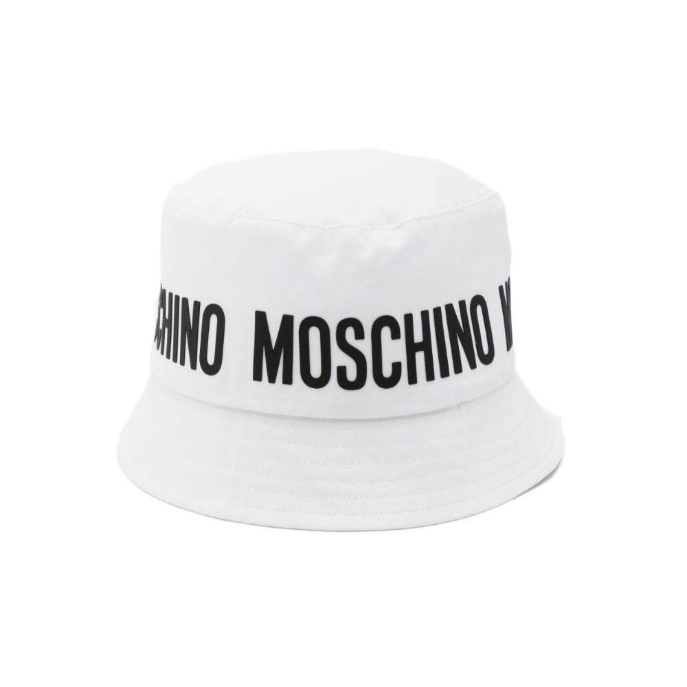 Cappello bucket per bambini Moschino Kids bianco con stampa logo HUY003LOA00 10101 MOSCHINO KIDS